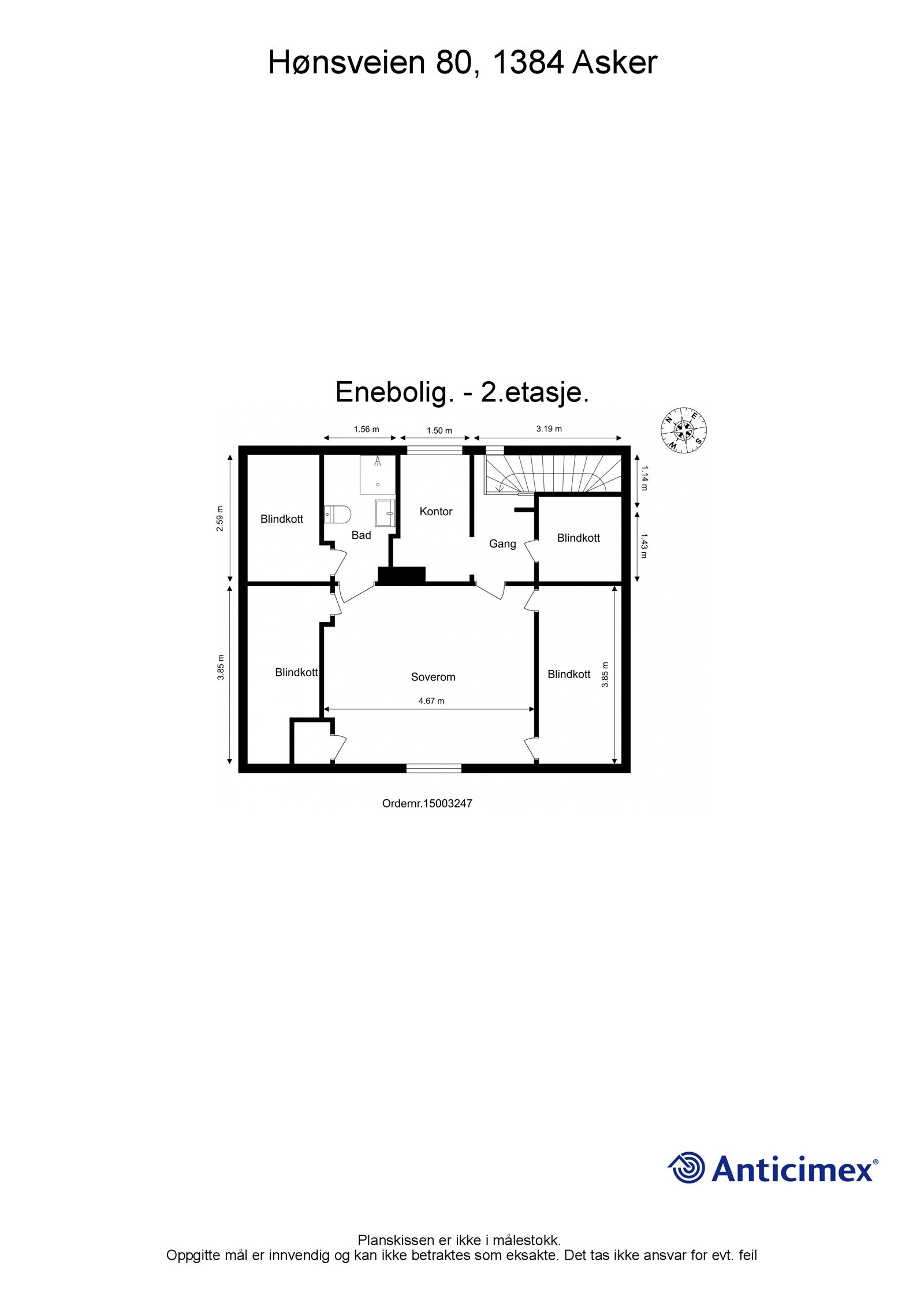 Plantegning 2. etasje Galleribilde