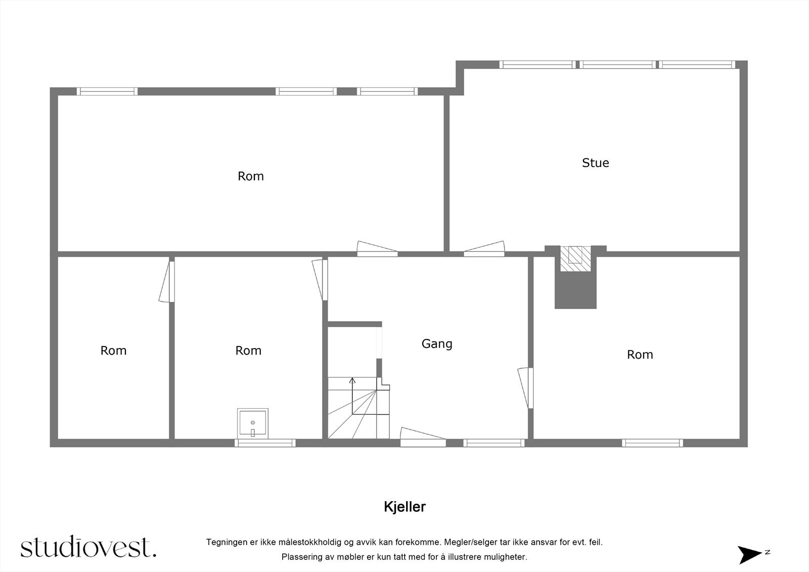 Planskisse Kjeller 2D Galleribilde
