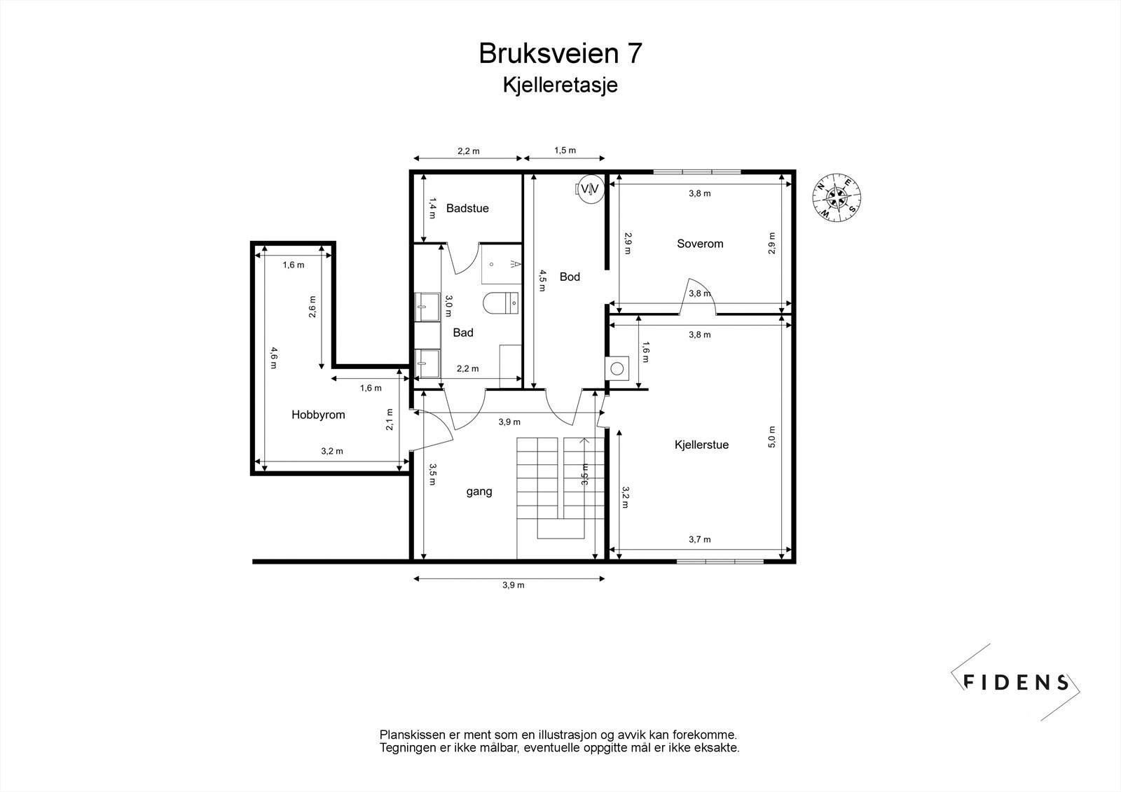 Underetasje - Det er avvik mellom godkjente tegninger og dagens løsning. Se salgsoppgaven for mer info. Galleribilde
