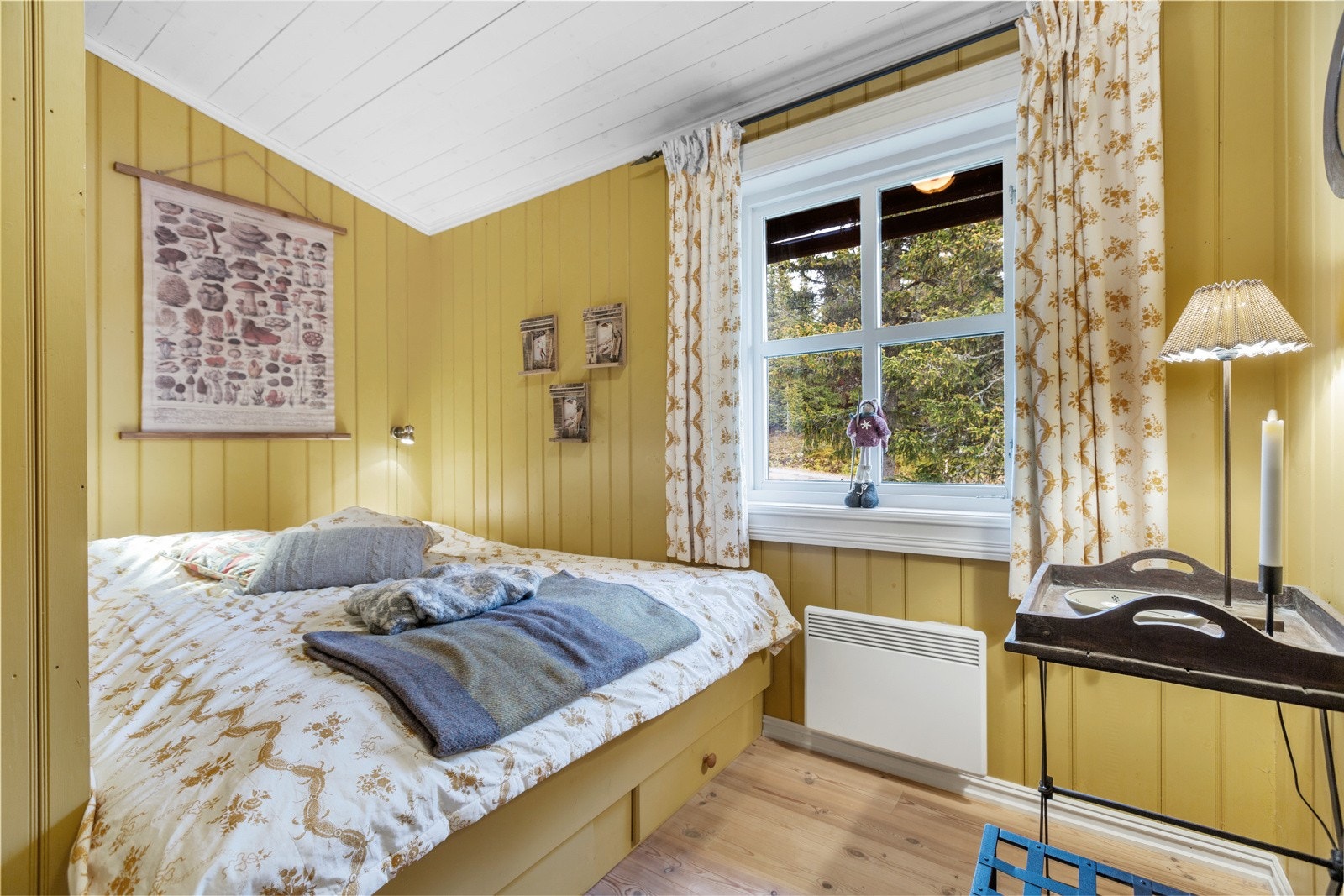 Soverommene i 2. etasjen har nydelige farger på veggene Galleribilde