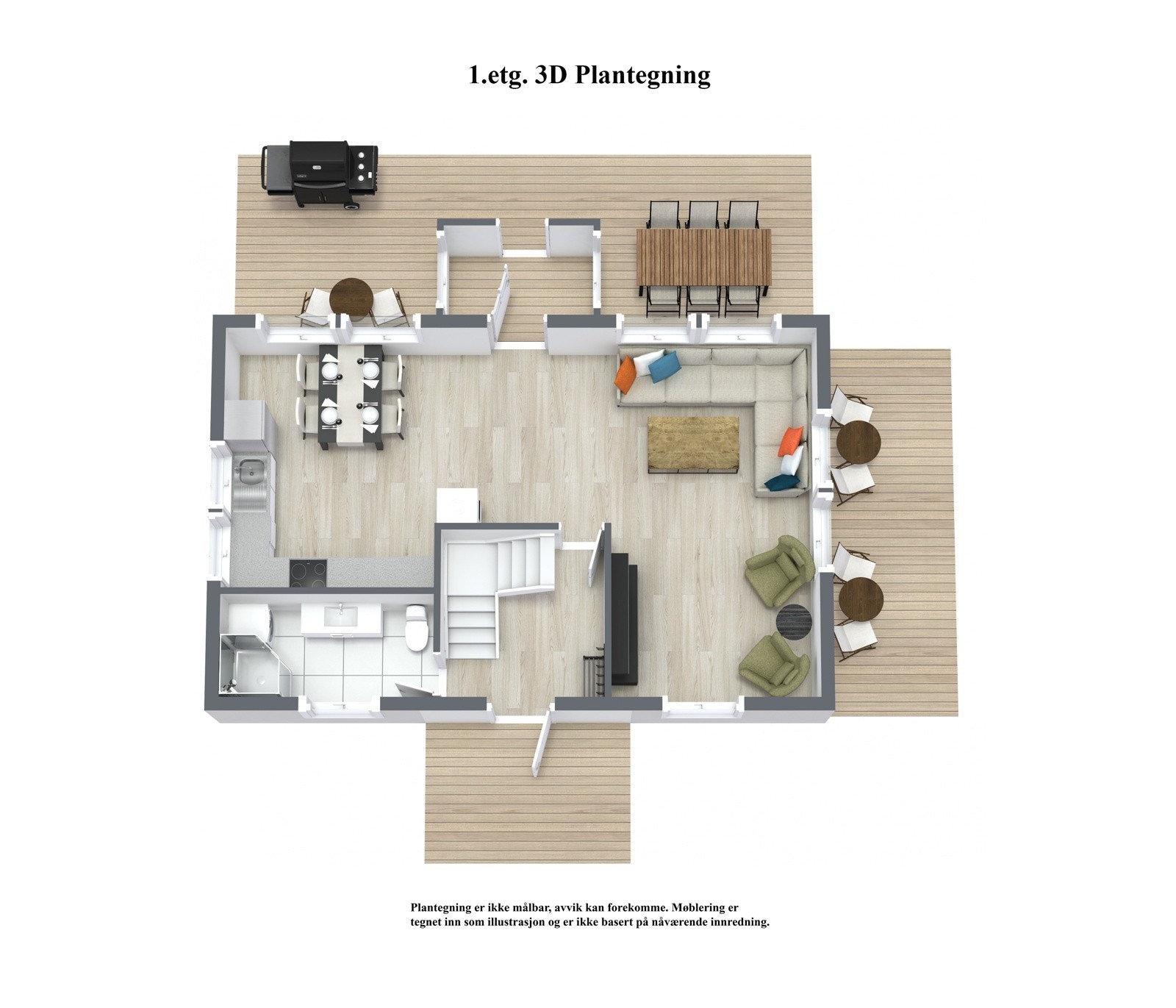 1. Etasje - 3D Floor Plan Galleribilde