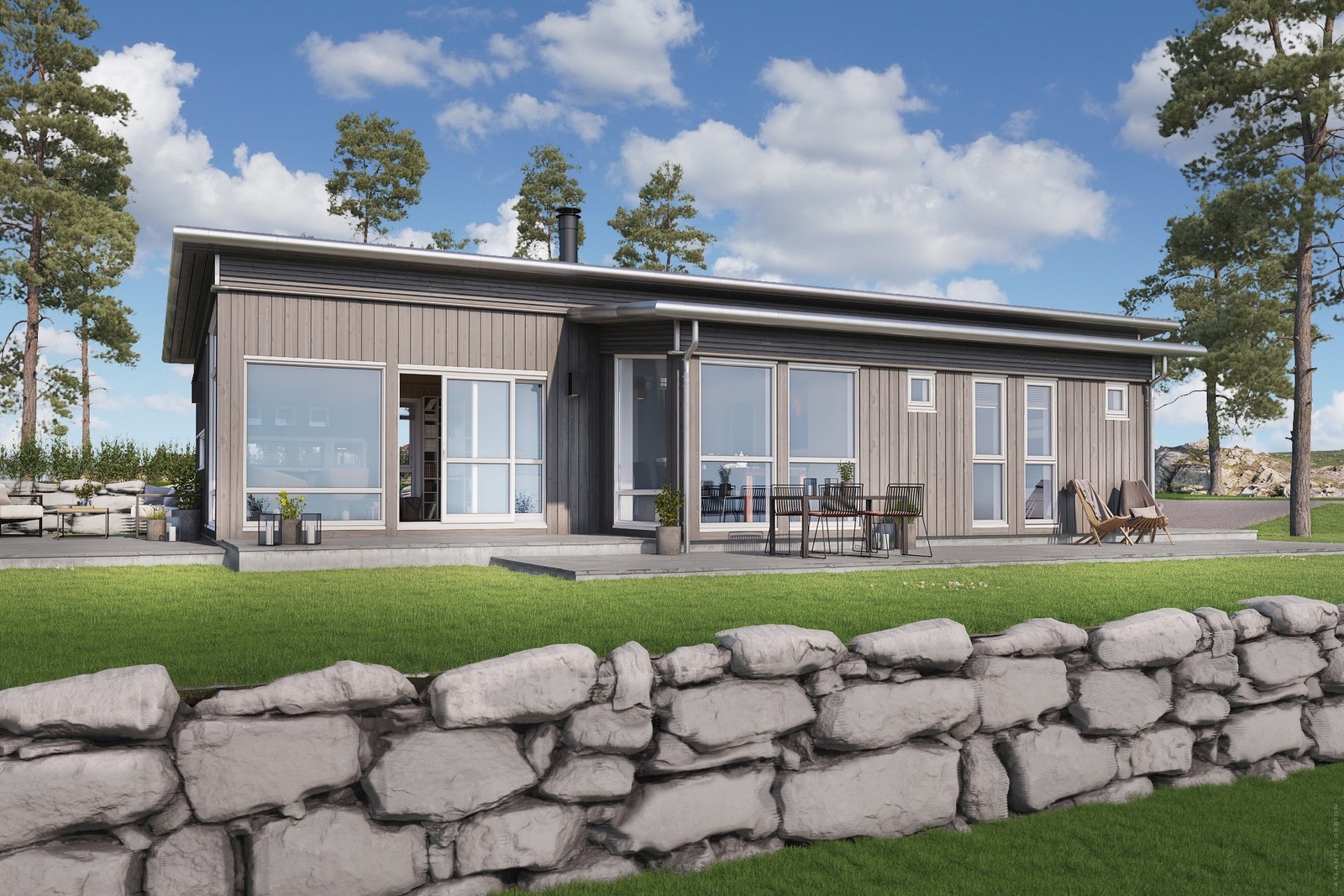 Det er også mulig å bygge anneks på tomten. Illustrasjon. Galleribilde