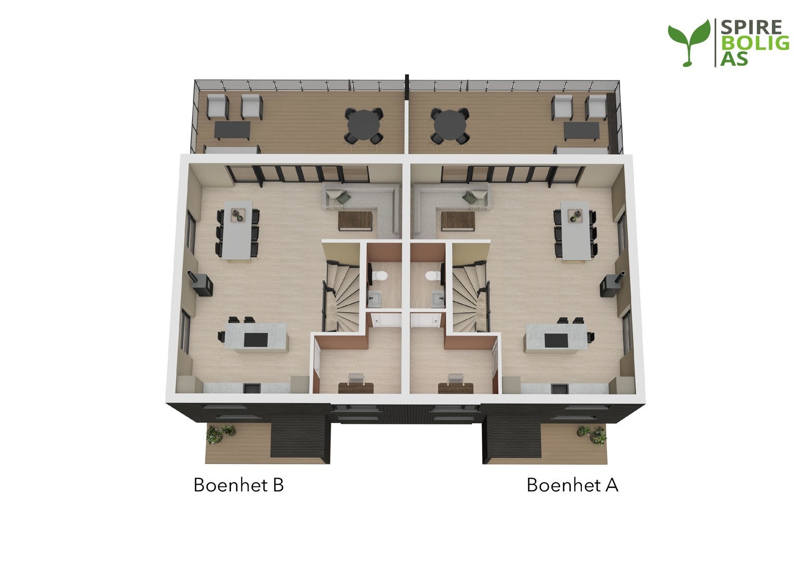 Plantegning 2. etasje - 3D illustrasjon Galleribilde
