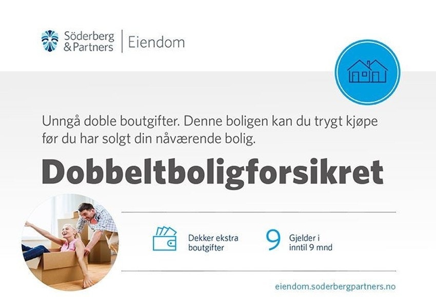 Som kjøper for du dekket faste bokostnader inntil kr. 15.000,- pr. mnd. i inntil 9 mnd dersom du ikke får solgt din gamle bolig før overtakelse. Galleribilde