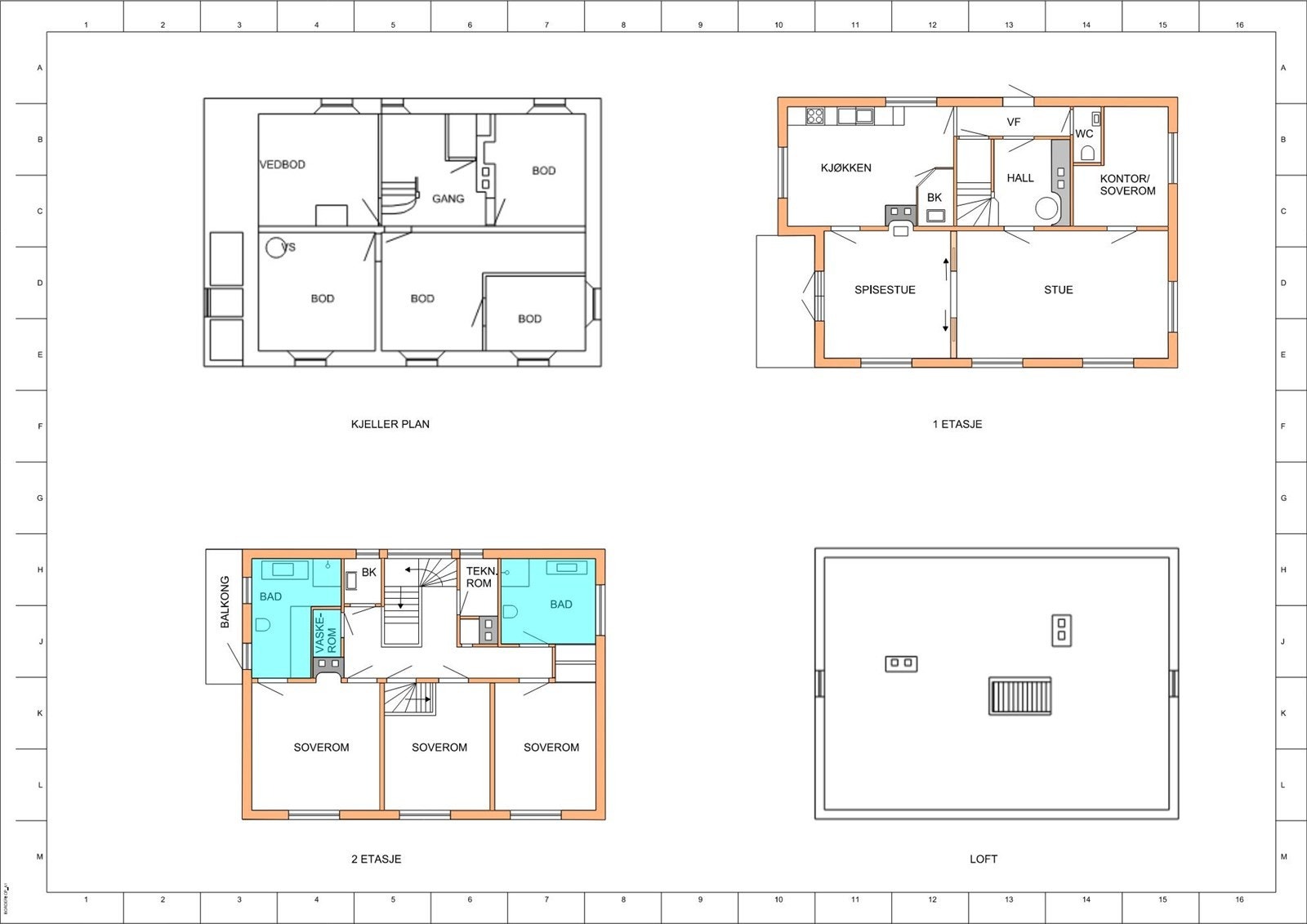 Boligen går over 4 plan og tilbyr et romslig kjøkken, flere oppholdsrom, tre soverom pluss et kontor. Det er også to bad, et vaskerom og et ekstra toalett. Kjeller + loft med rikelig lagringsplass. Galleribilde