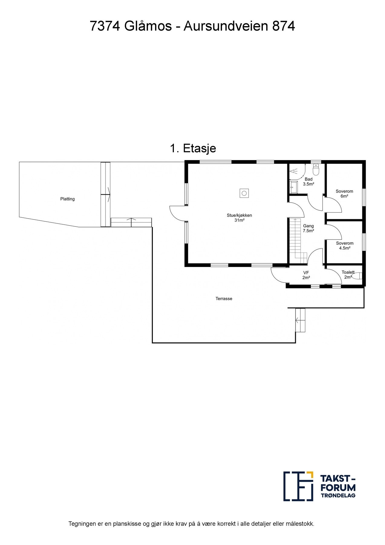 Planskisse 1. etasje Galleribilde