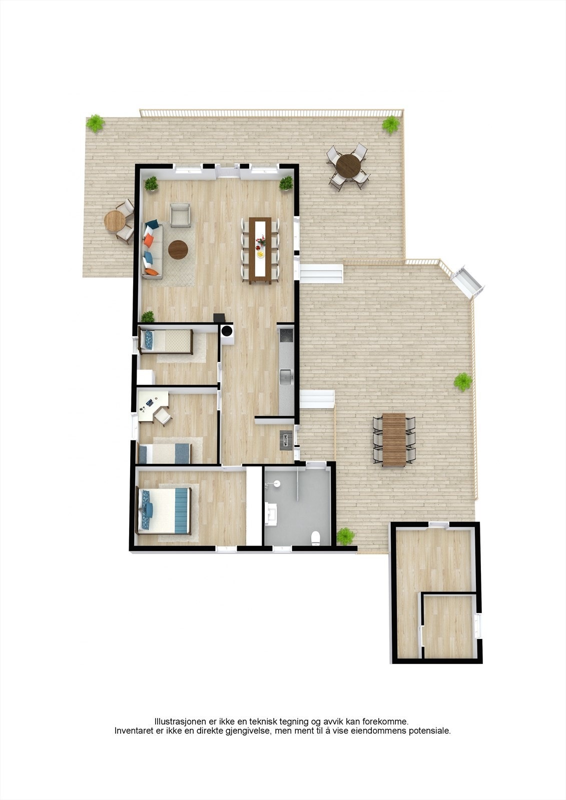 3D-plan for hytta Galleribilde