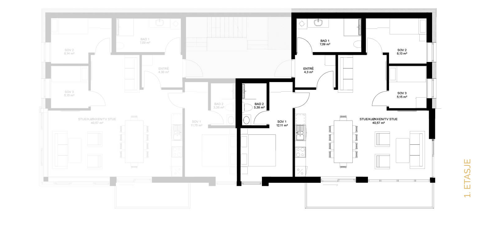 Planskisse Skarsnuten 905, leilighet 812. Galleribilde