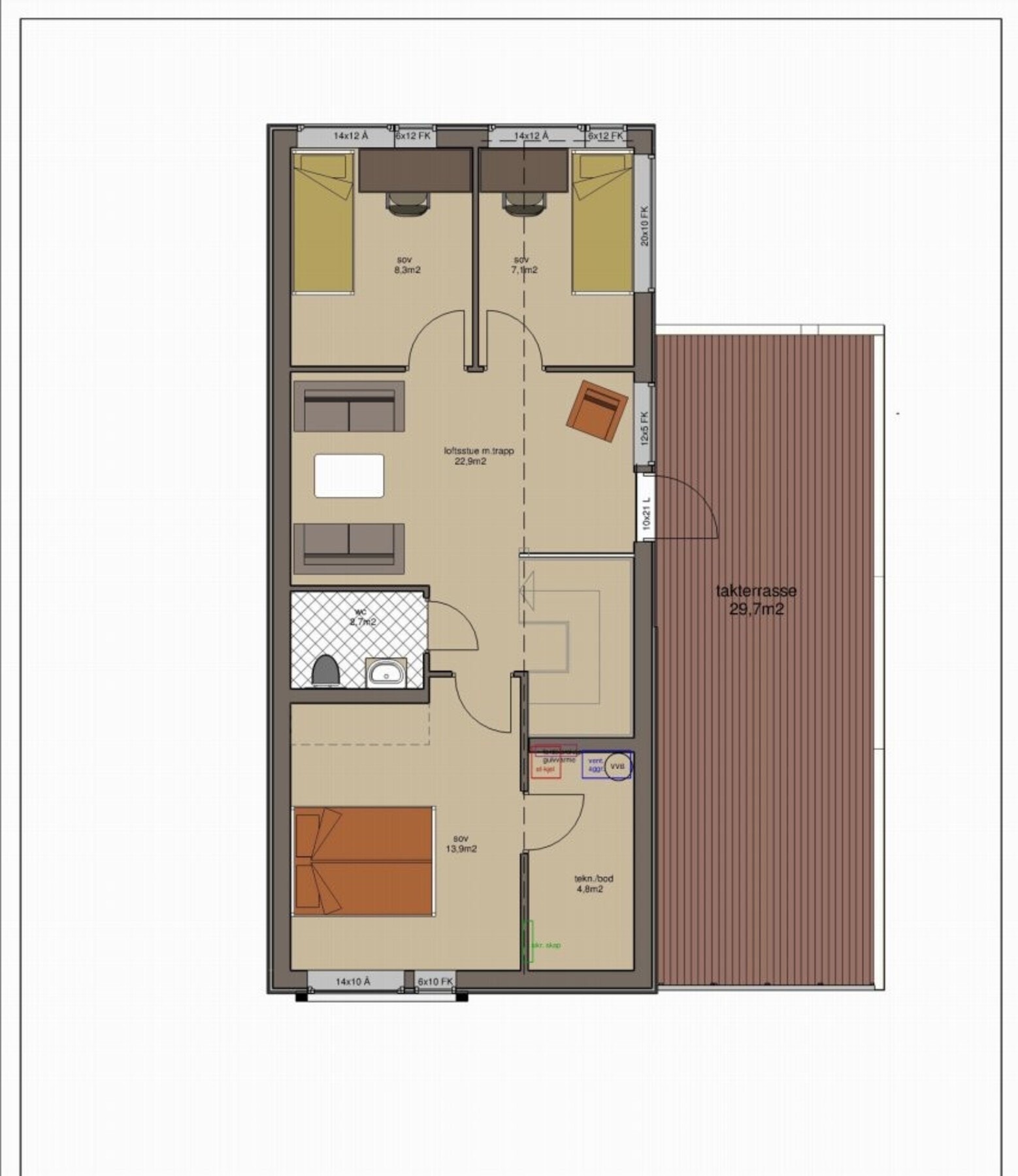 Planskisse 2. etasje. Galleribilde