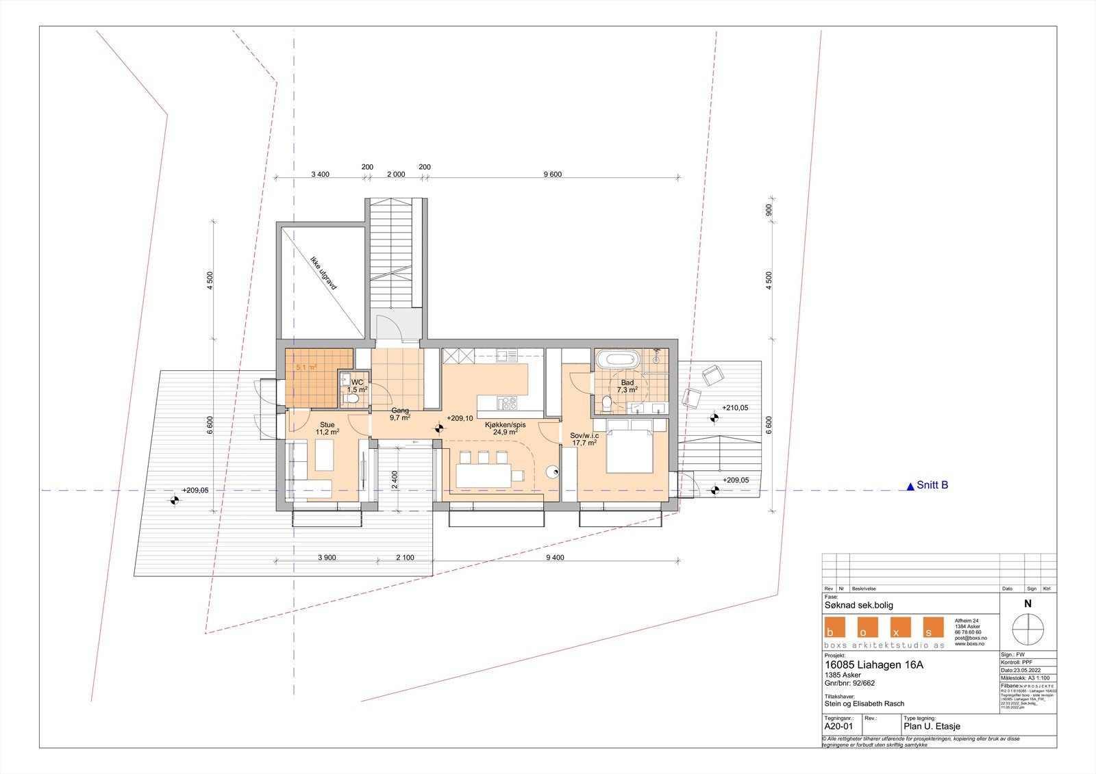 Plantegning for mulig sekundærbolig Galleribilde