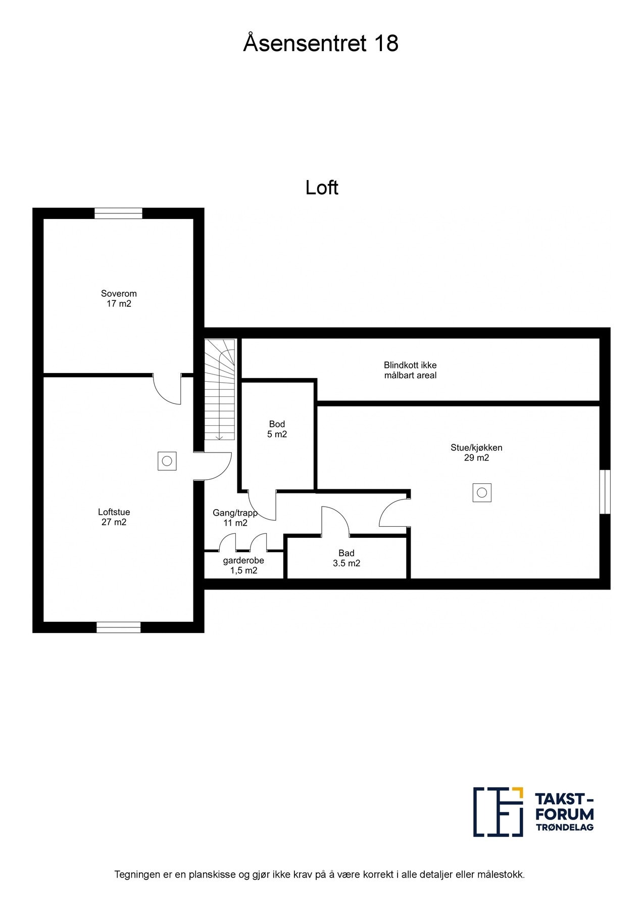 Plantegning loft. Galleribilde