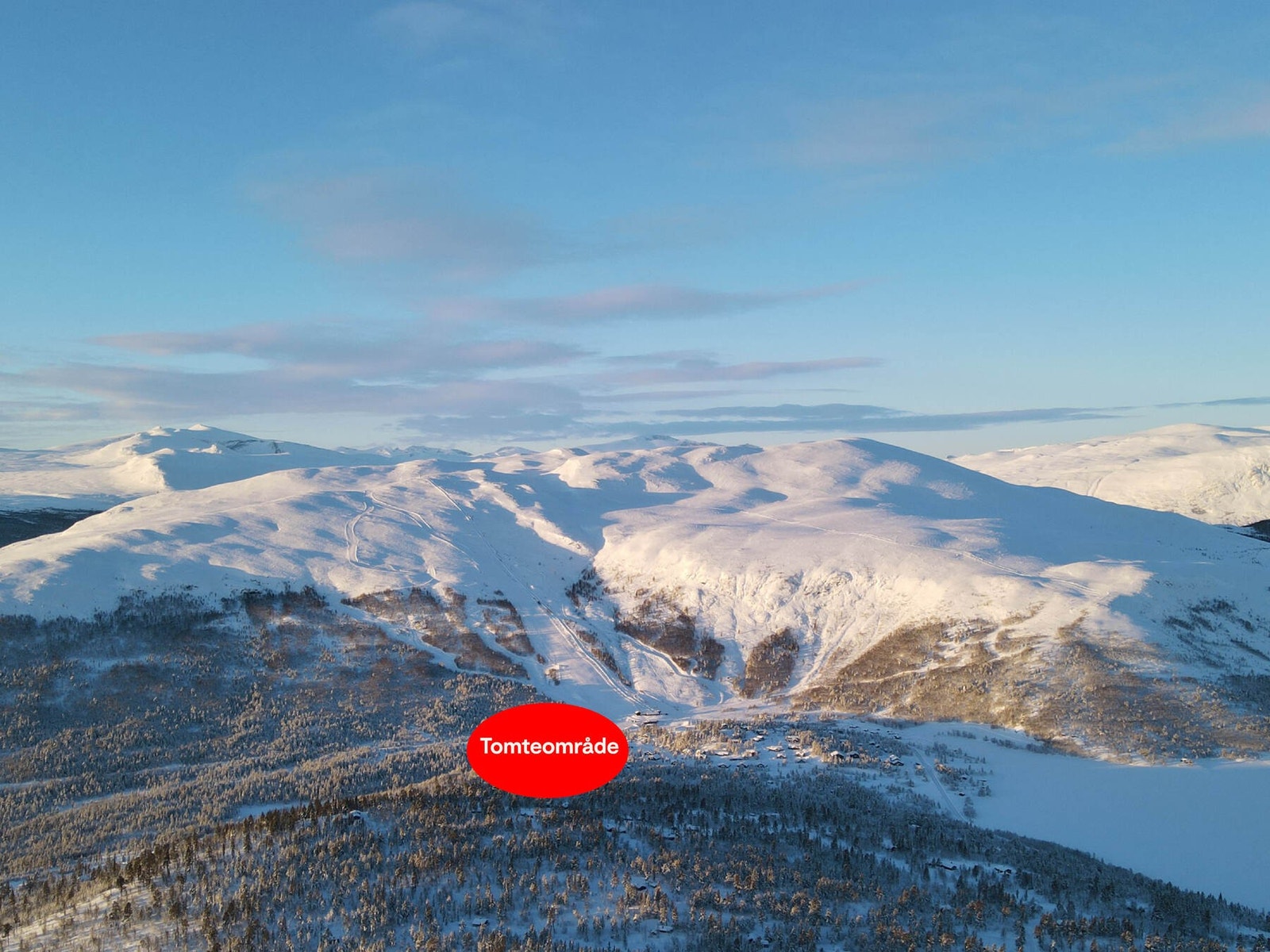 Tomteområdet markert Galleribilde