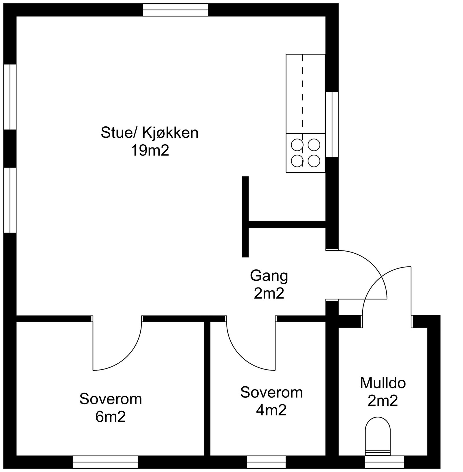 Planskisse hovedhytte Galleribilde