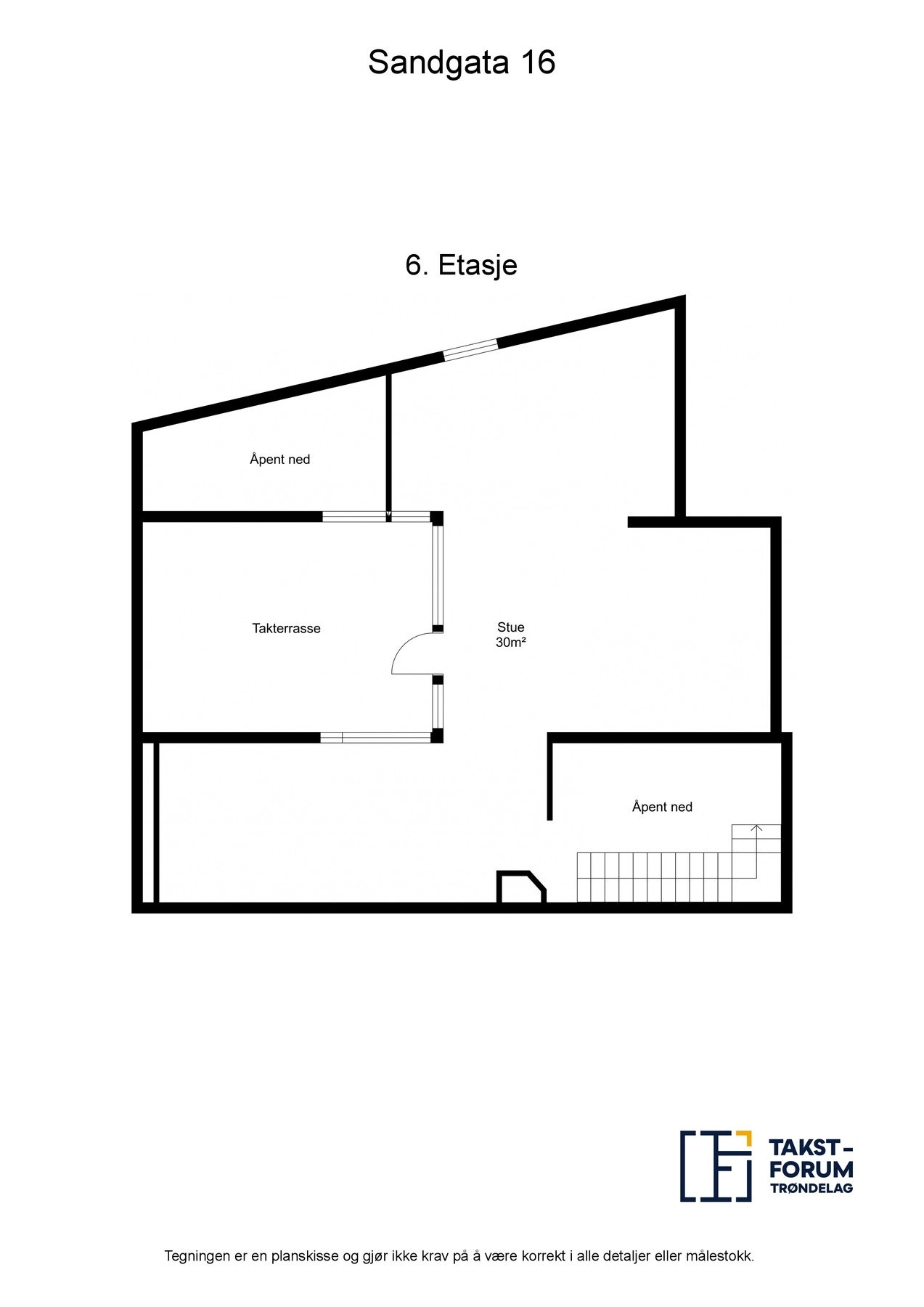 Plantegning med areal 6. etasje. Galleribilde