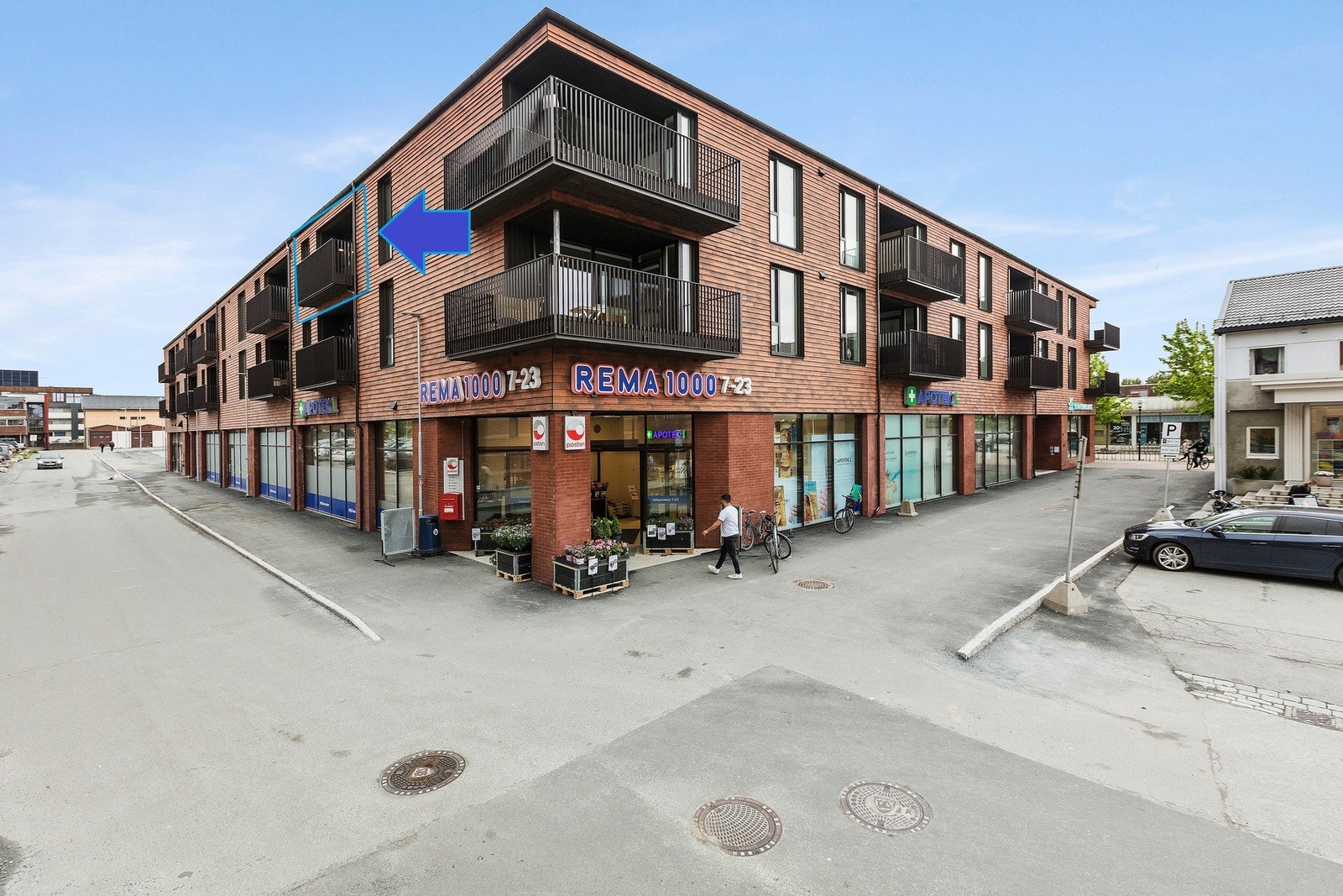 Leiligheten har en fin beliggenhet i 3.etasje. Galleribilde