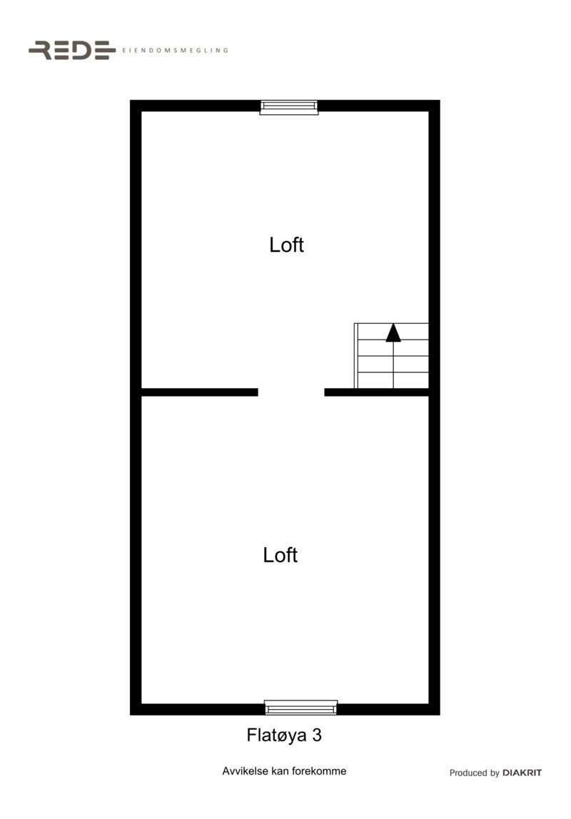 I loftsetasjen er gulvarealet (ca. 37 m2) ikke er måleverdig grunnet lav takhøyde/skråhimling, Galleribilde