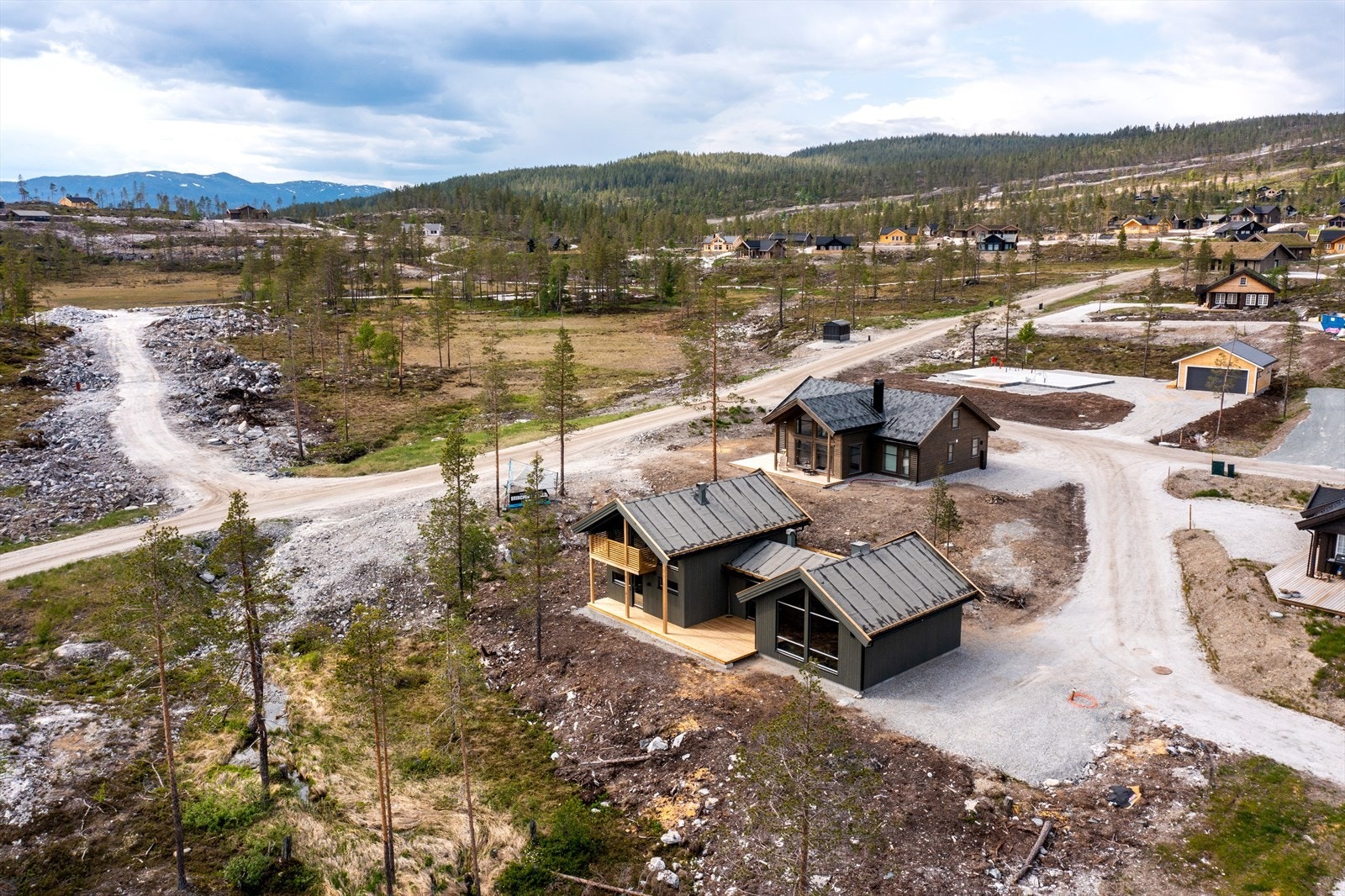Dronebilde fra hytteområdet Galleribilde