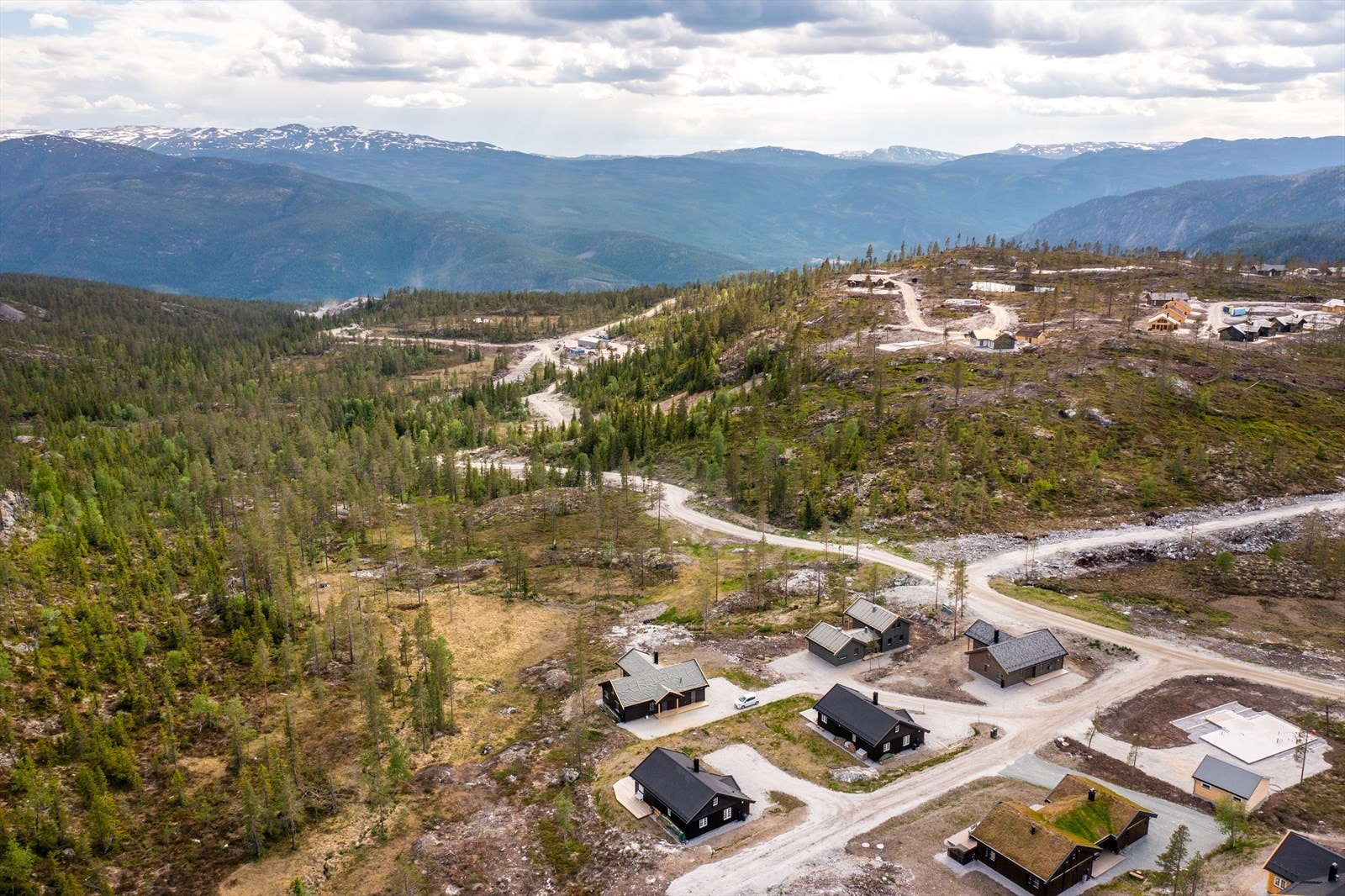 Dronebilde fra hytteområdet Galleribilde
