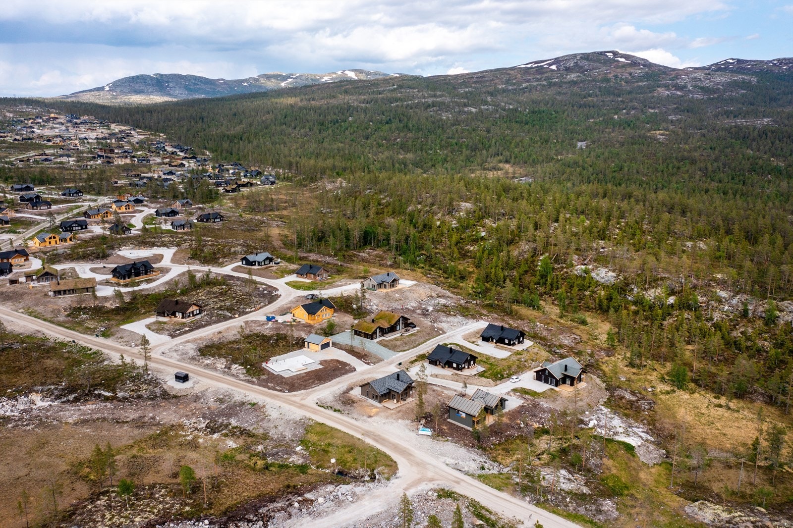 Dronebilde fra hytteområdet Galleribilde