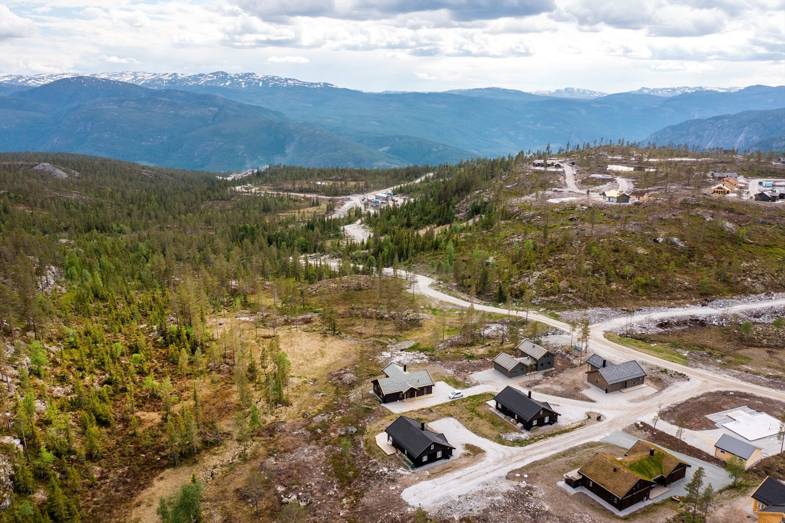 Dronebilde fra hytteområdet Galleribilde