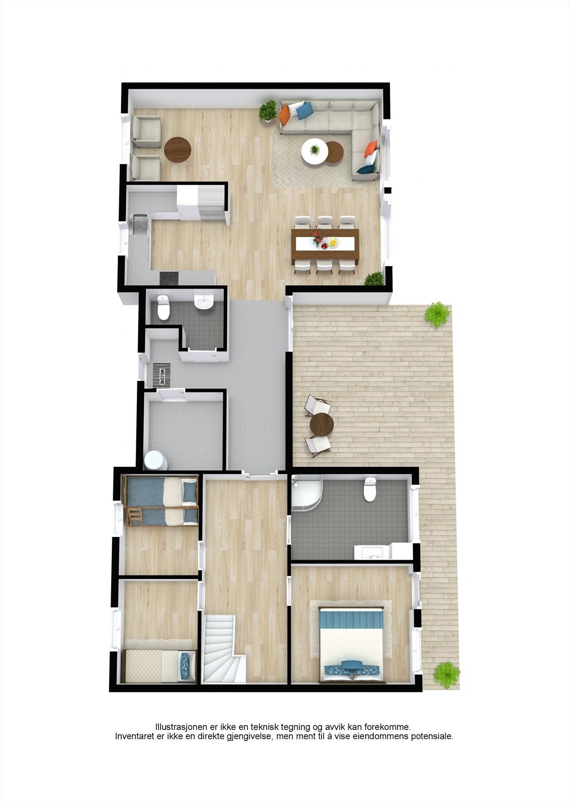 Plantegning for 1 etg. Galleribilde