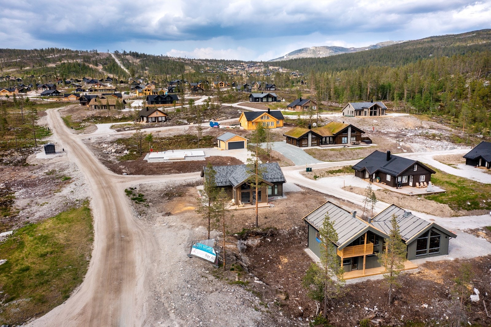 Dronebilde fra hytteområdet Galleribilde