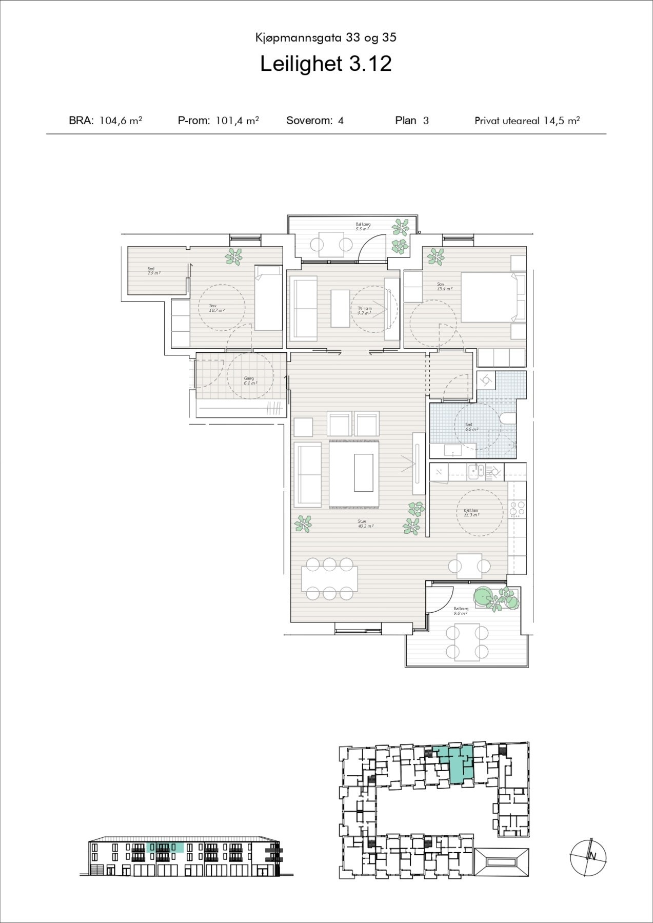 Plantegning til leiligheten. Galleribilde