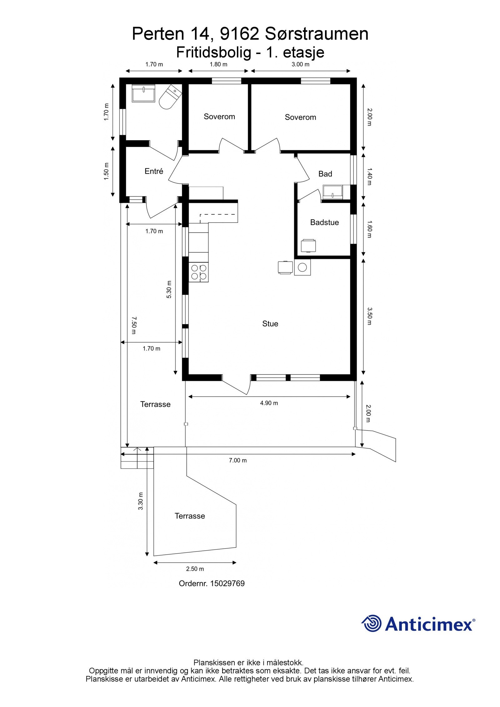 Plantegning av hytte Galleribilde