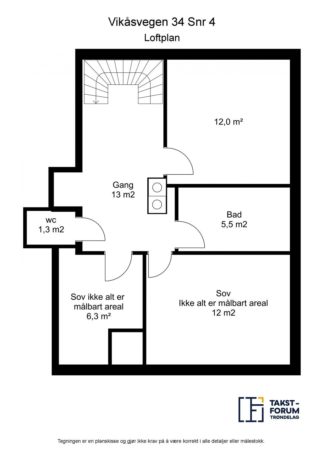 Planskisse loft. Galleribilde