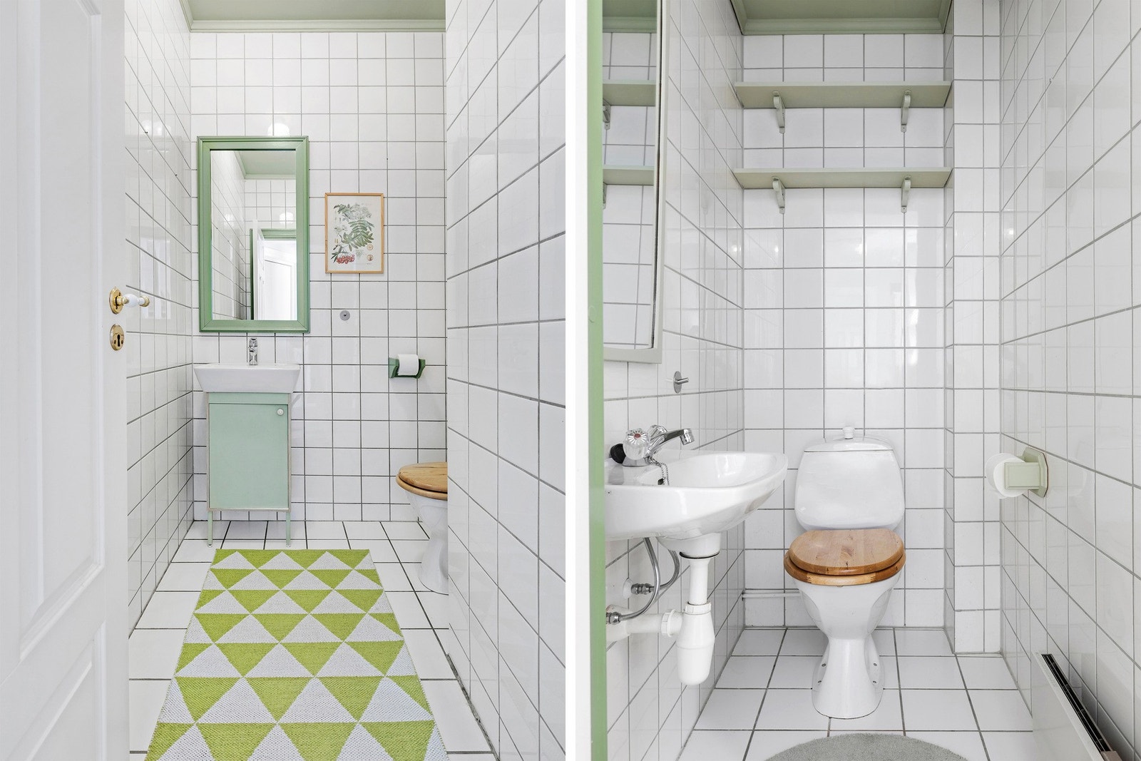 Flislagt toalettrom - Også dette rommet har en klassisk stil som kler bygget godt. Galleribilde