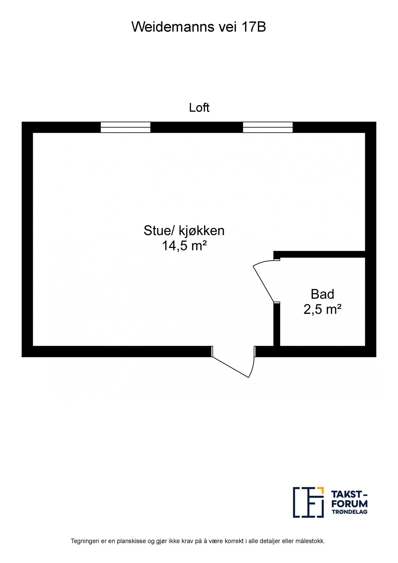 Planskisse med areal. Galleribilde