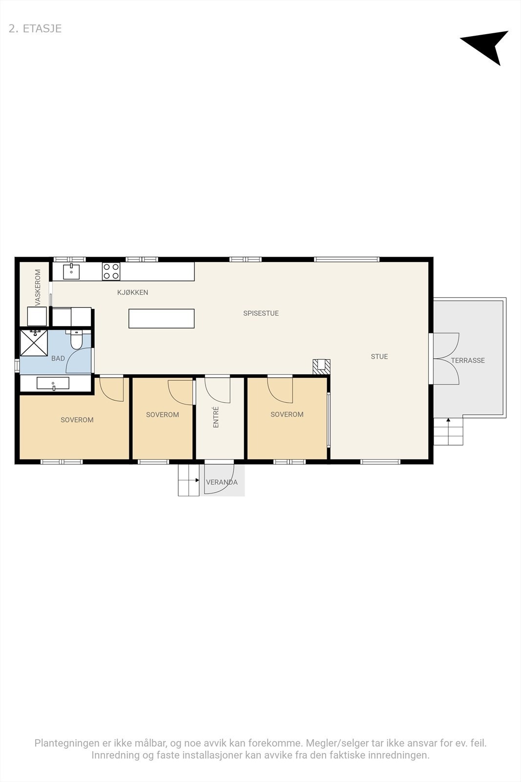 Plantegninger hovedetasje, hovedhus. Galleribilde