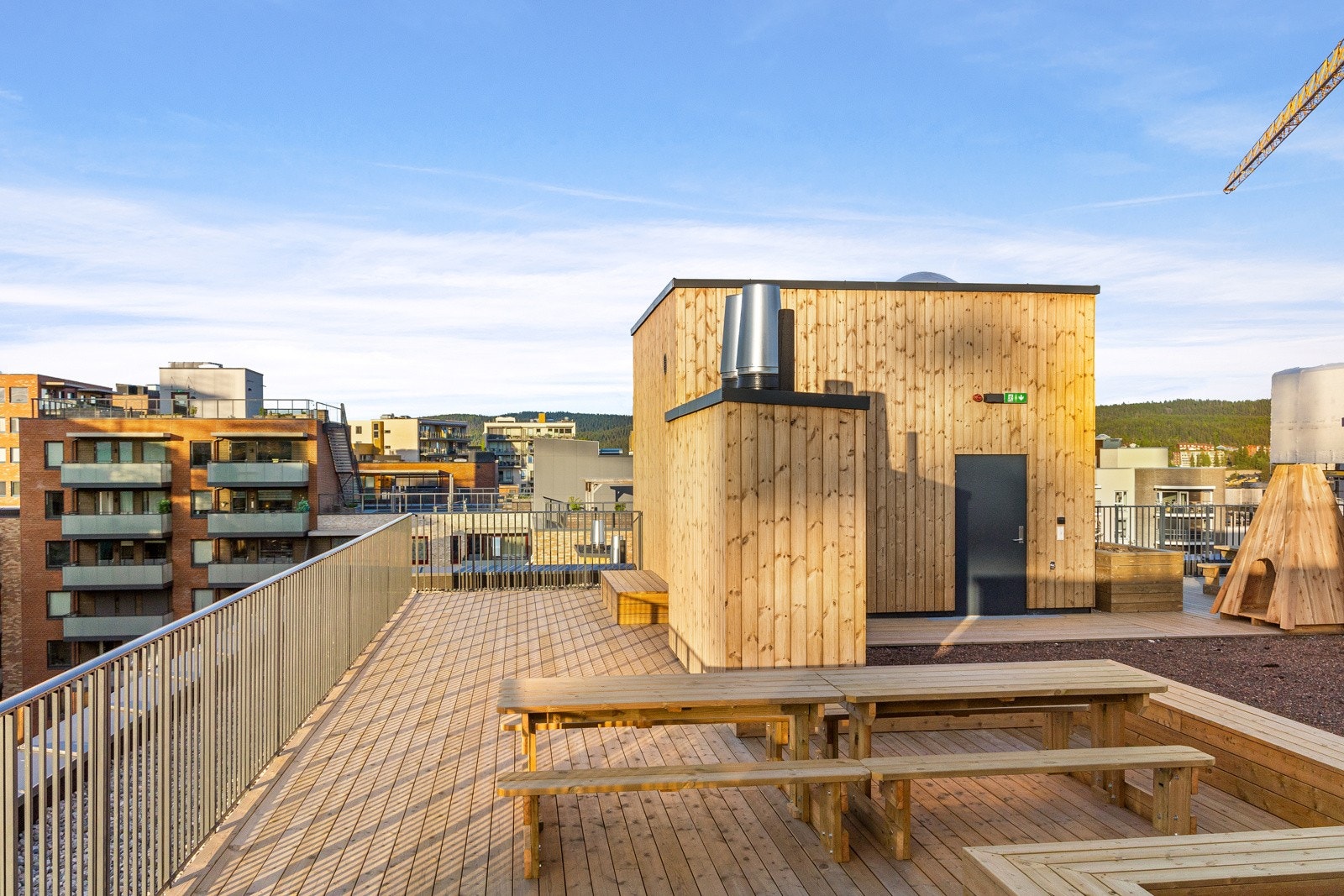 Stor takterrasse til felles glede for beboere Galleribilde