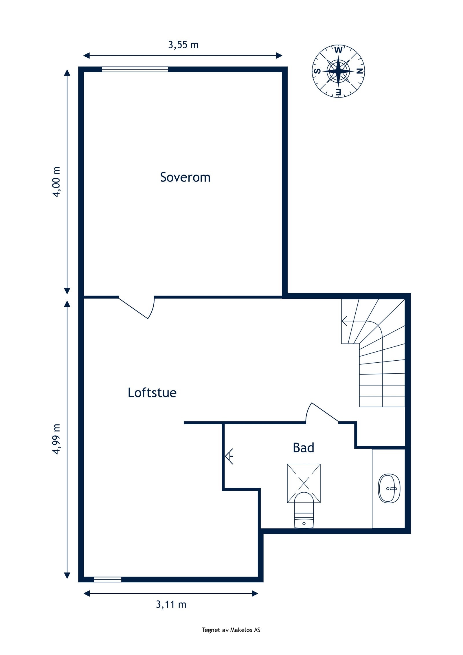 Plantegning loft. Galleribilde