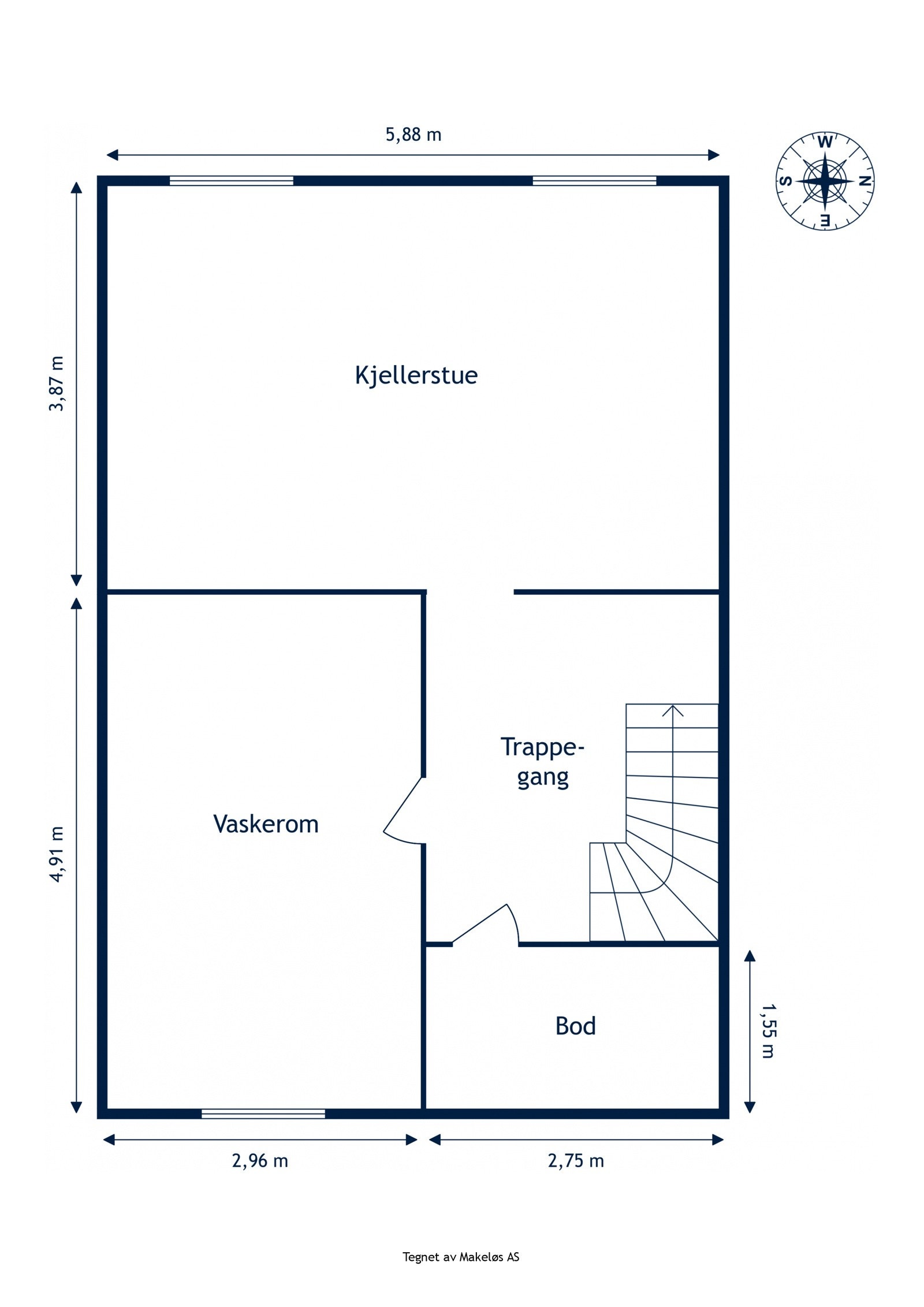 Plantegning kjeller. Galleribilde
