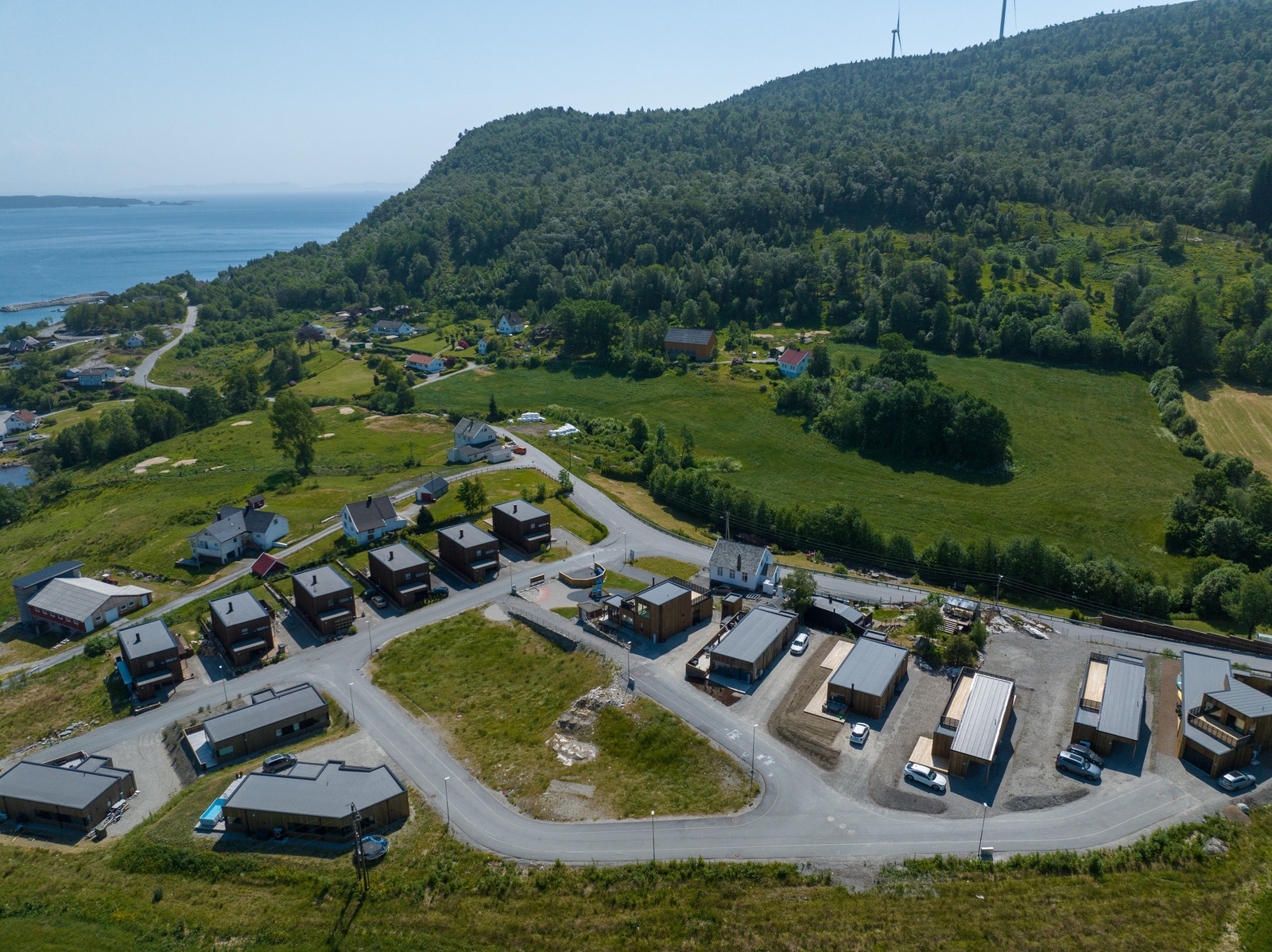 Dronebilde av området Galleribilde