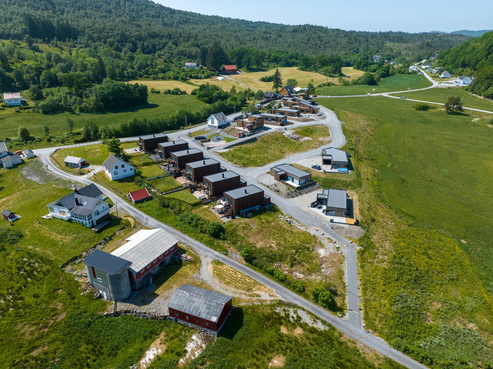 Dronebilde av området Galleribilde