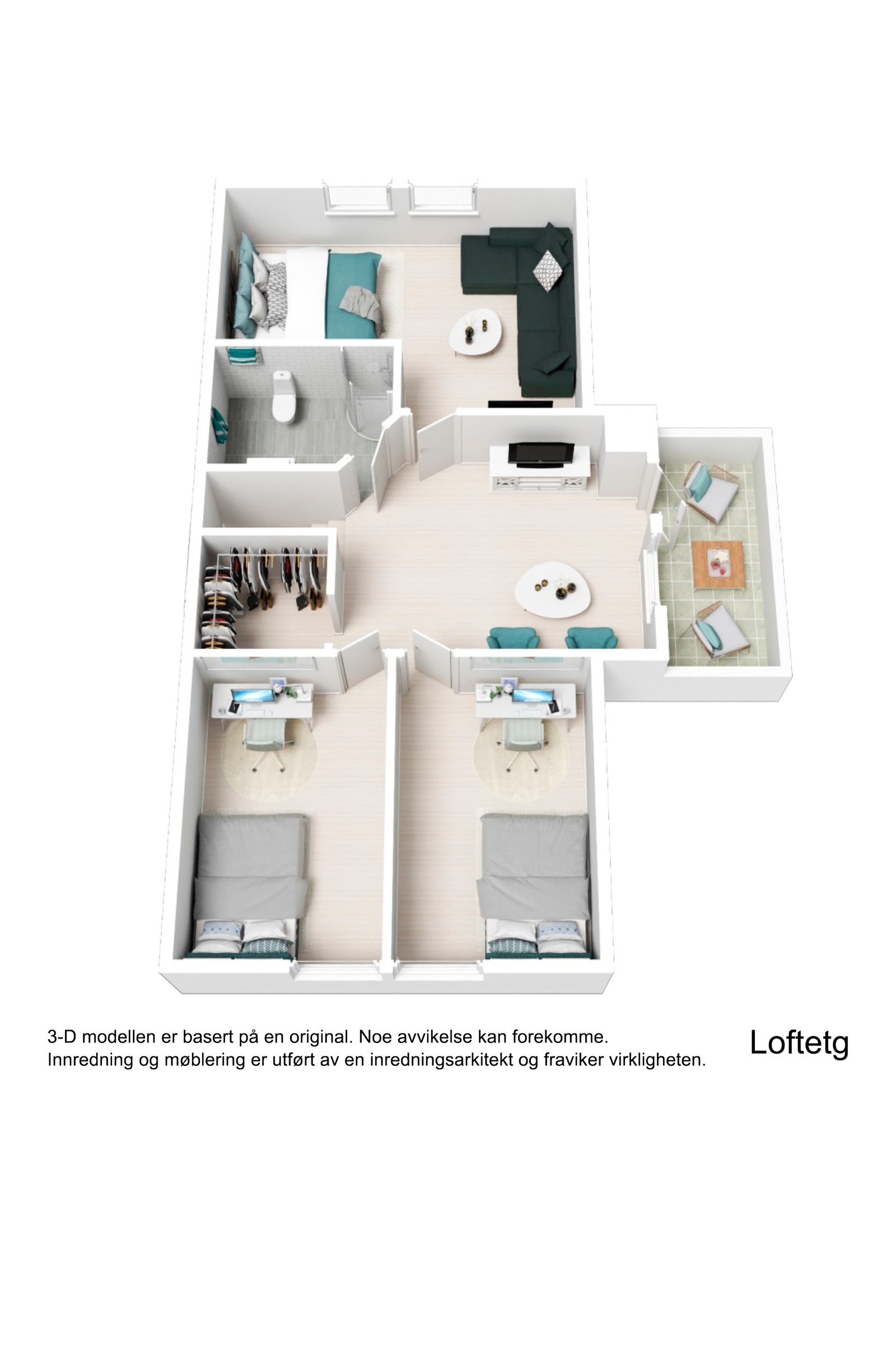 Plantegning Loft 3D Galleribilde