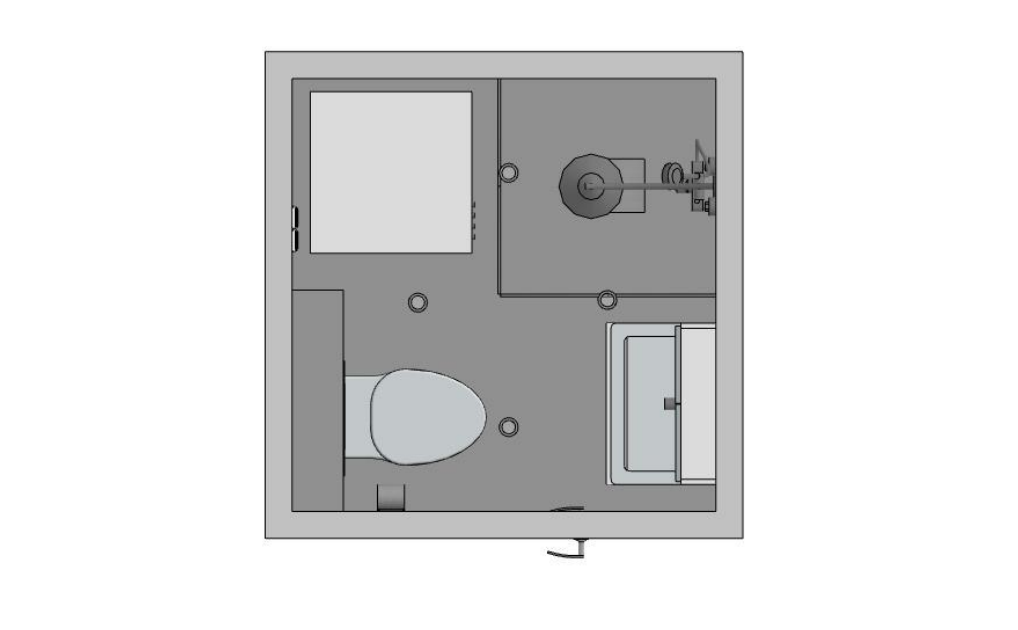 Selger har tatt valg av fliser, samt valgt at rørene skal skjules. Ny eier vil ha mulighet til å velge innredning som dusjdører, servant og speilskap. Galleribilde