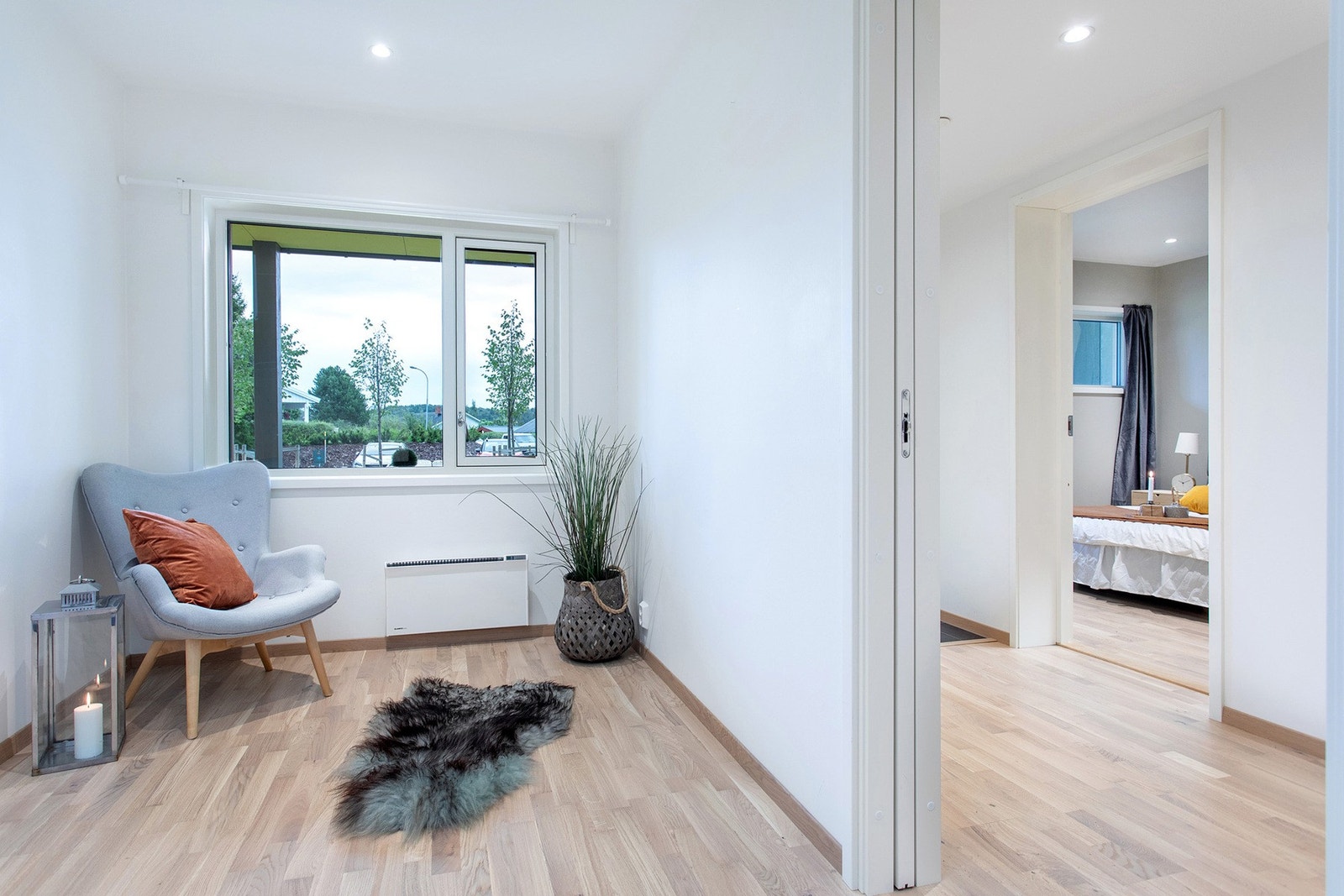 Leilighetens andre soverom er 7,1 m². Innenfor er det også oppbevaring i en praktisk bod på 3 m². Galleribilde