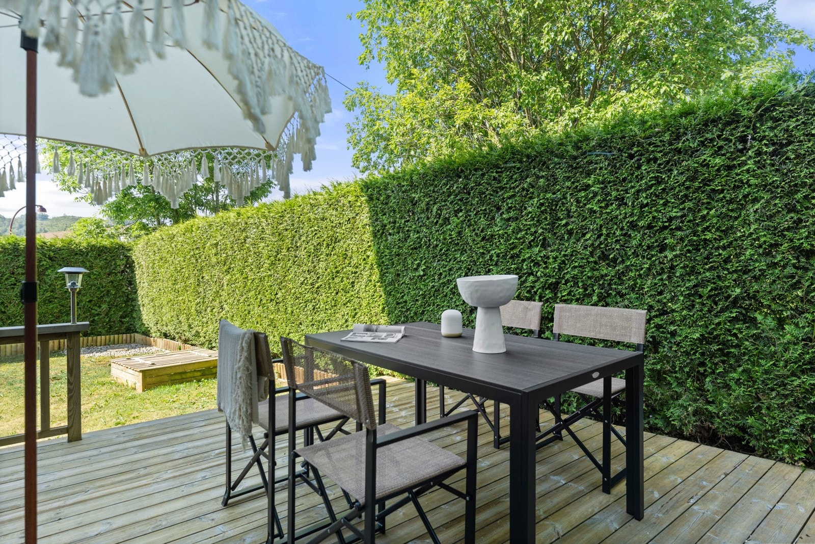 Hyggelig og usjenert uteplass. Galleribilde