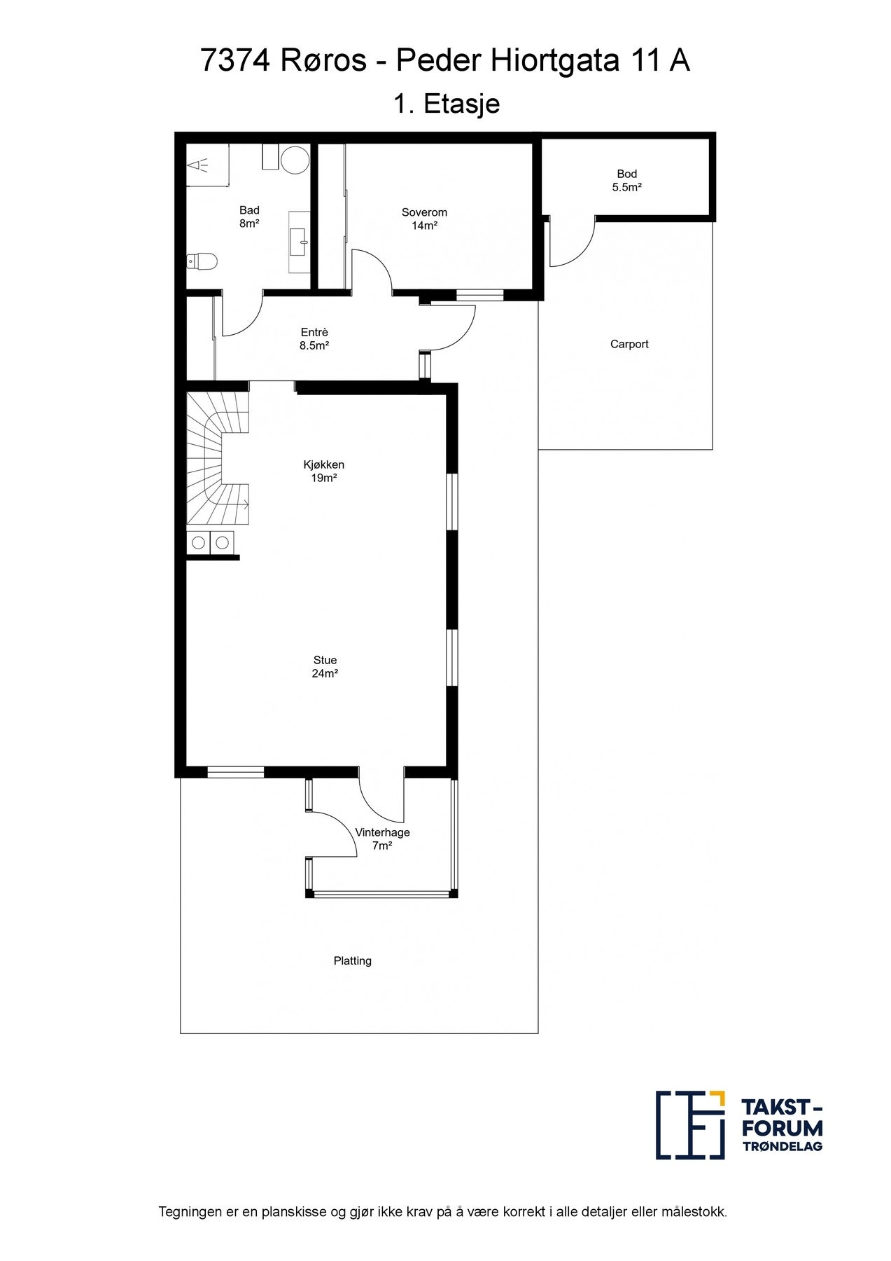 Planskisse 1.etg. Galleribilde