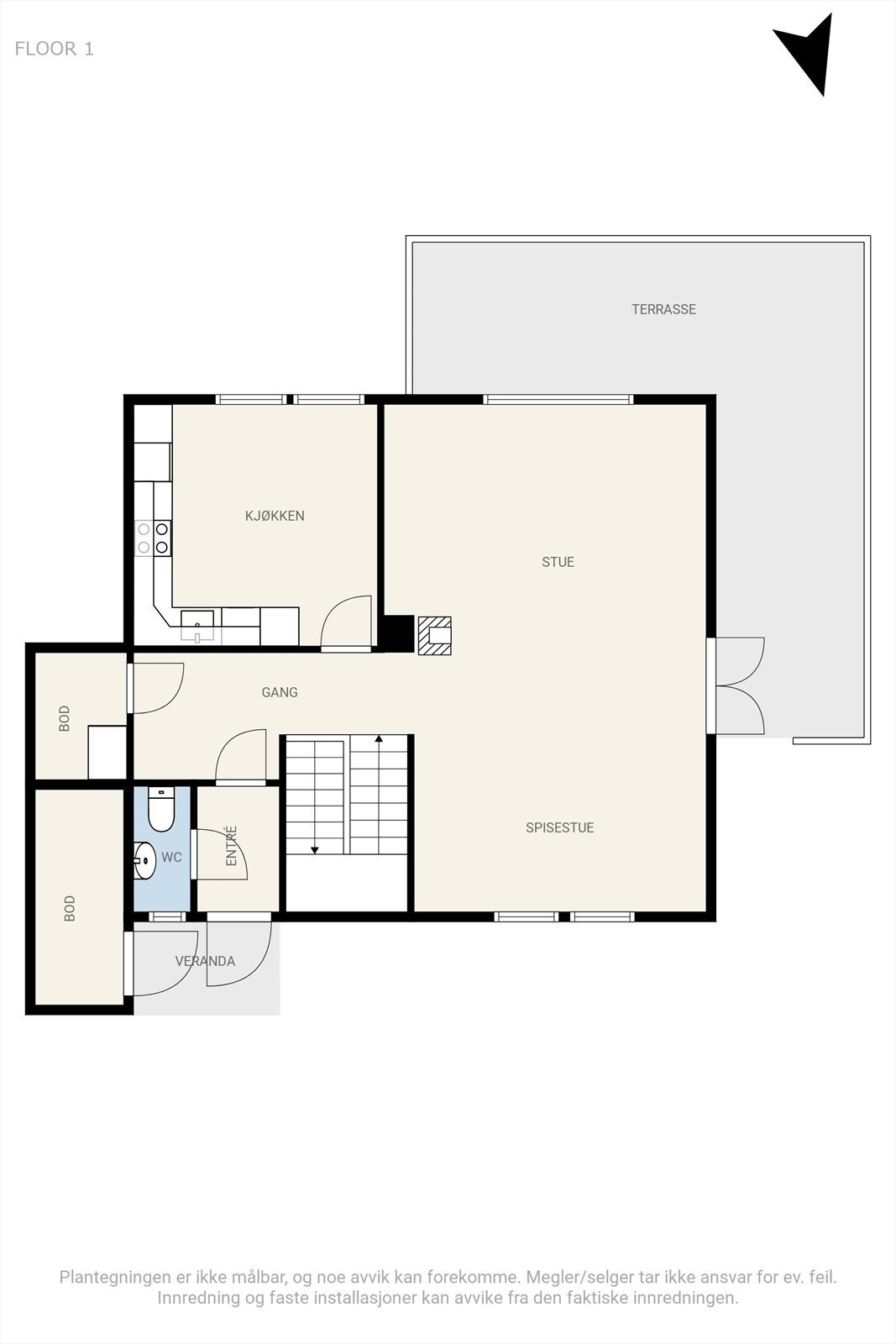 Plantegning 1. etasje / hovedplan. Galleribilde