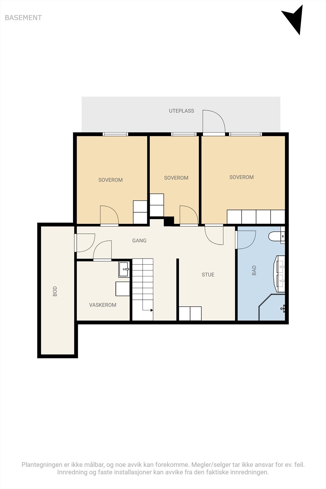 Plantegning underetasje. Galleribilde