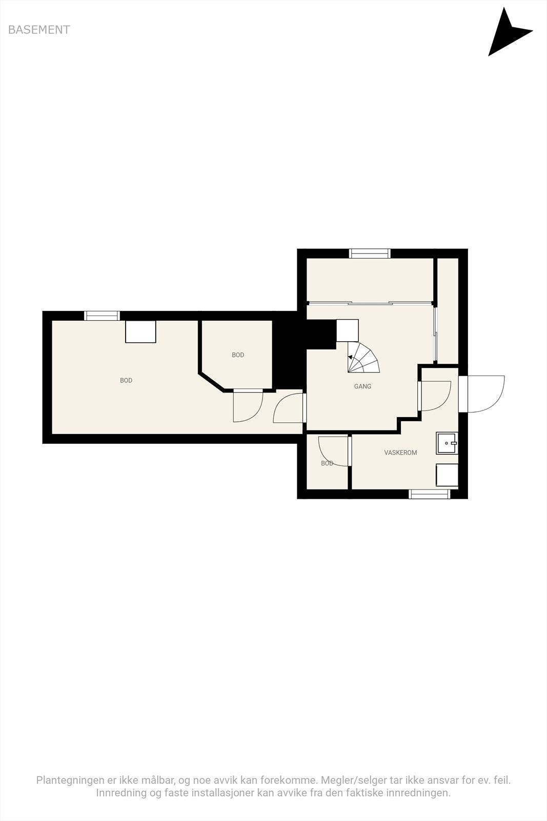 Plantegning kjeller. Galleribilde