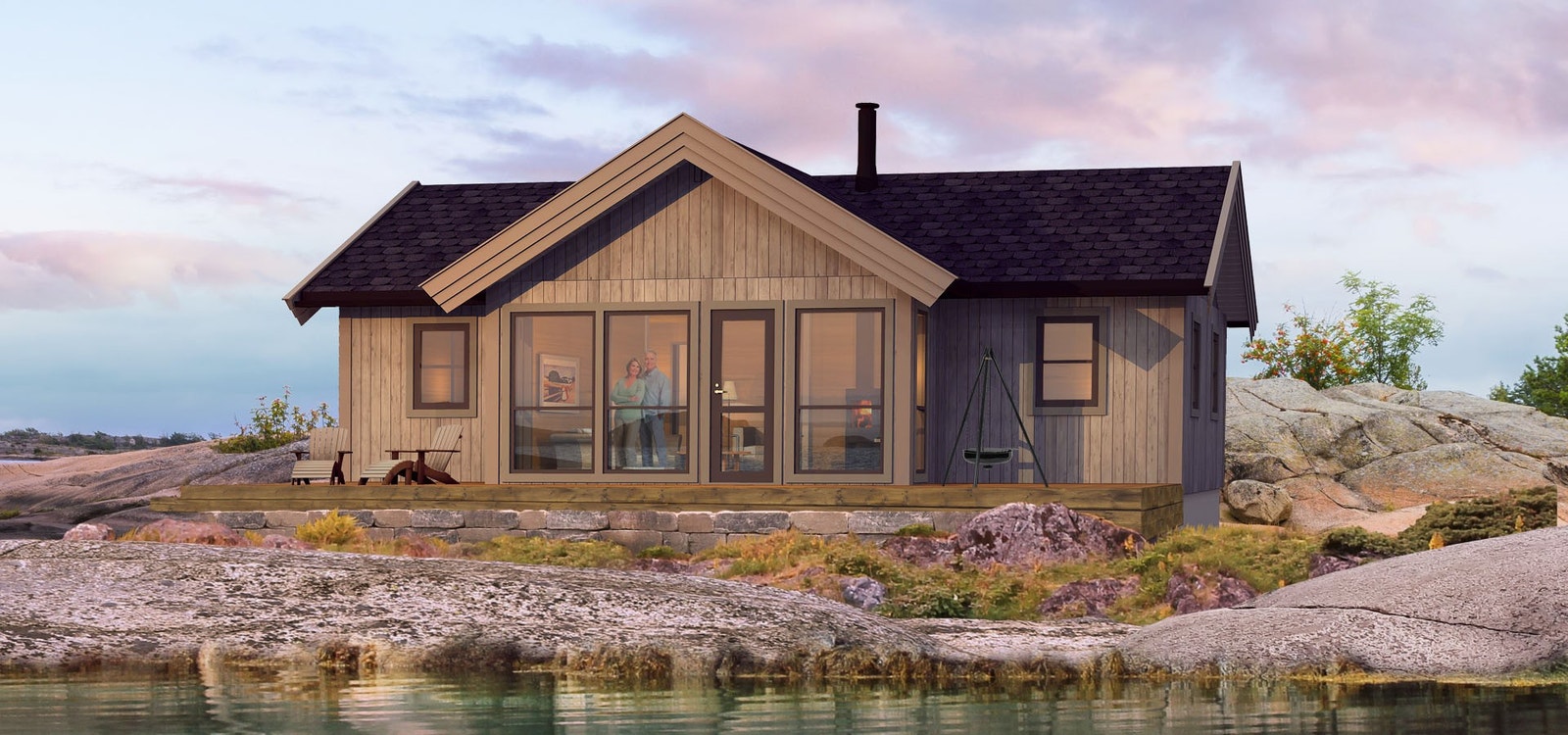 Grunneier har et samarbeid med Ranahytta som har flere hyttemodeller som passer inn i området Galleribilde