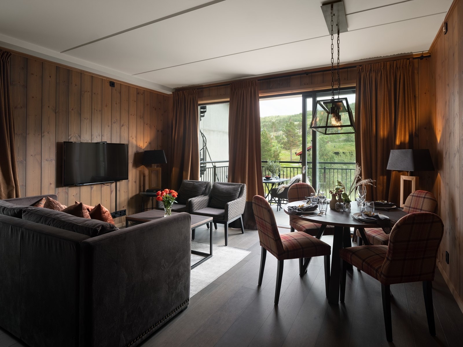 Fra leiligheten er det flott utsikt mot skibakken i Vestlia Galleribilde