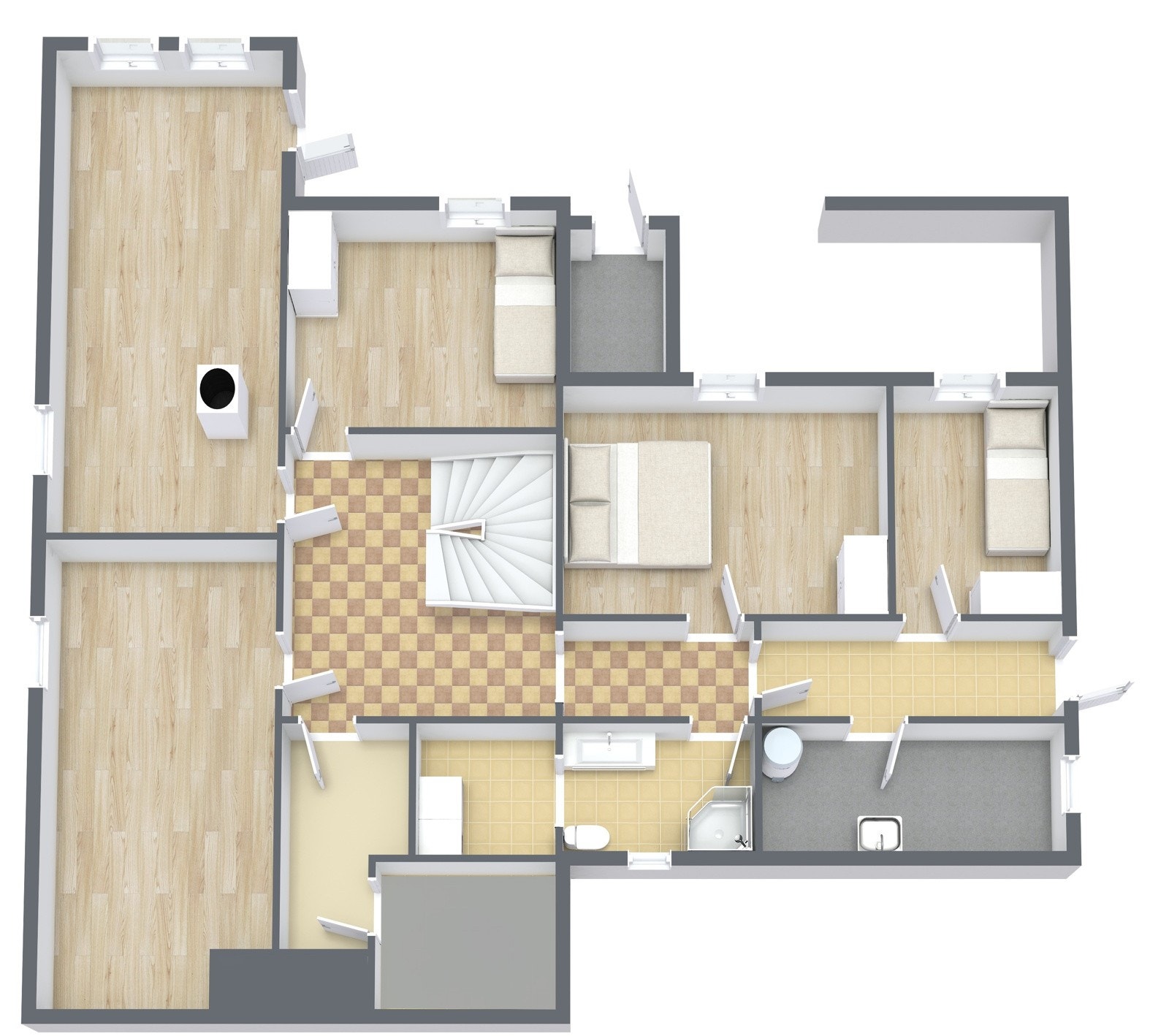 3D Plantegning - Sokkeletasje. Galleribilde