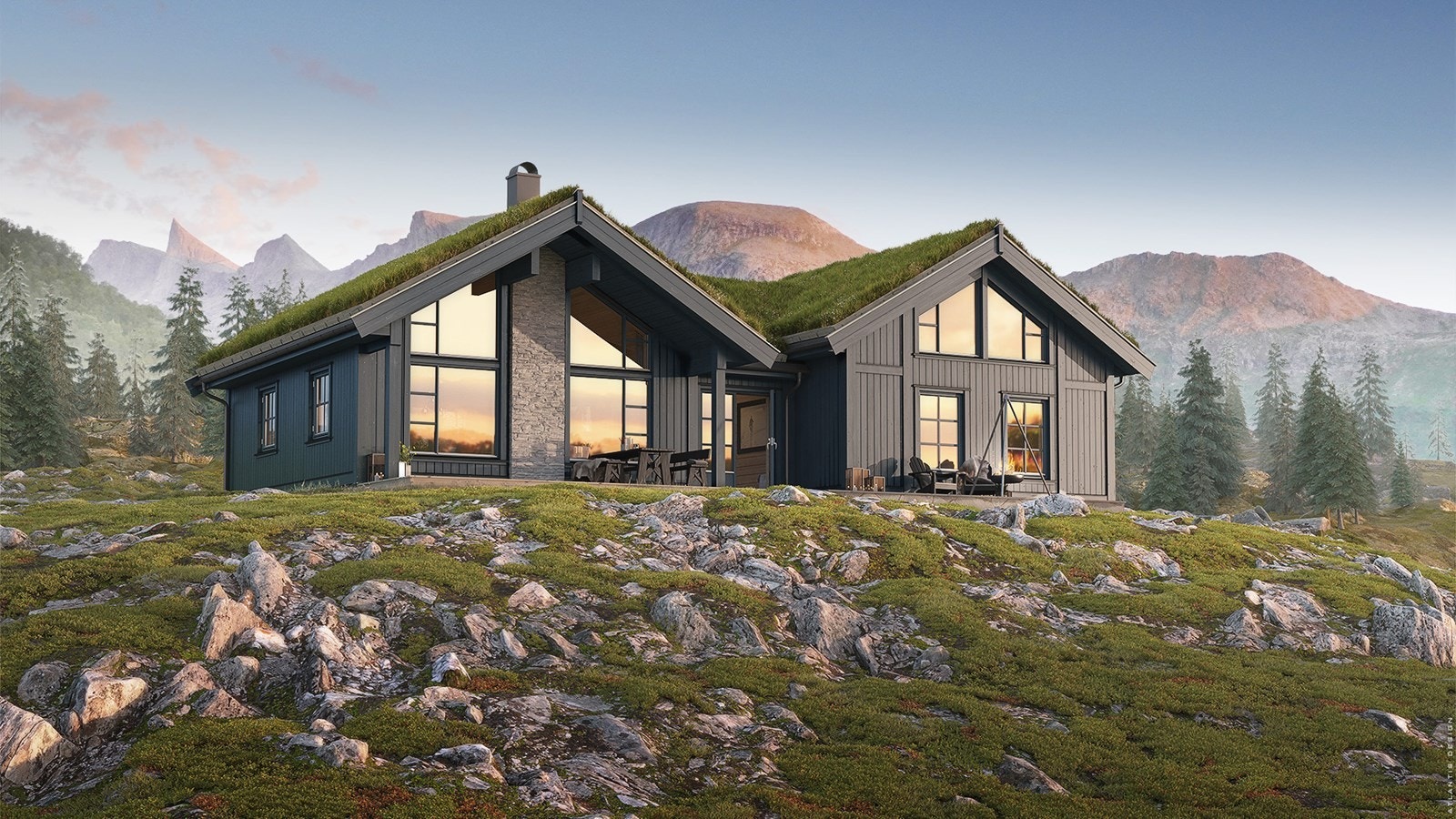 3D bilde av hyttetypen Varig Galleribilde