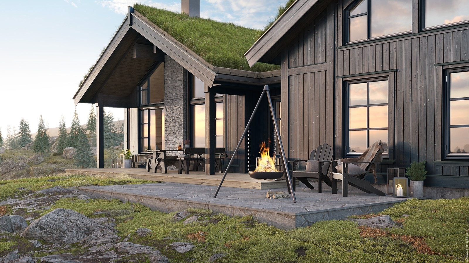 3D bilde av hyttetypen Varig Galleribilde